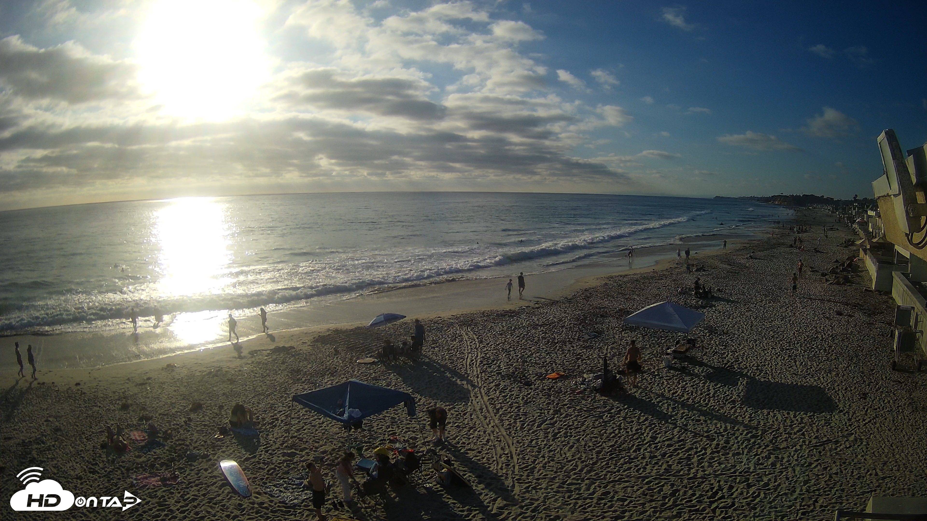 Snapshot of 17th St. Del Mar Beach - 4K NW View Live Cam taken Jun 26, 2026, 6:39pm PDT
