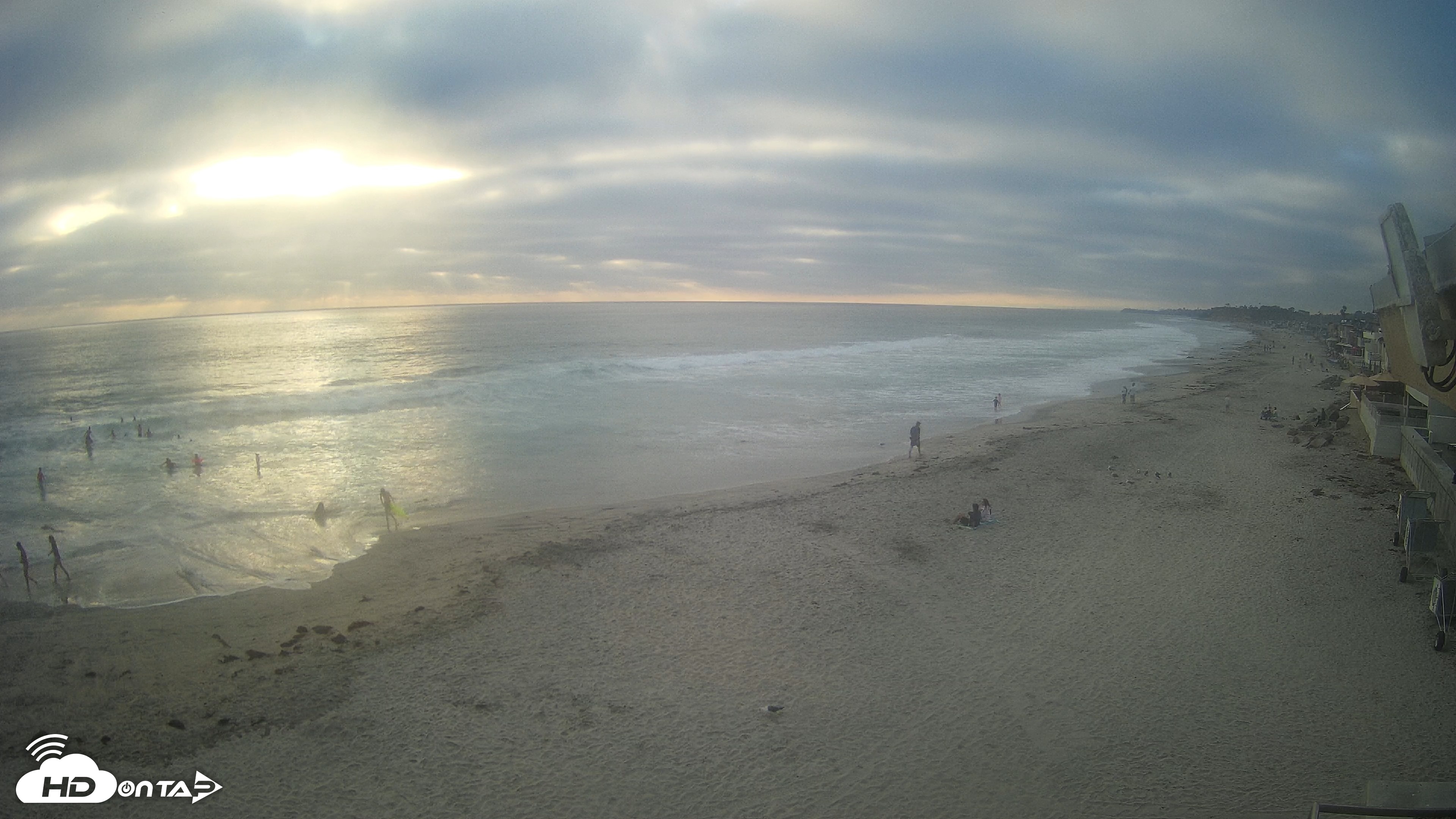 Snapshot of 17th St. Del Mar Beach - 4K NW View Live Cam taken Jun 24, 2026, 7:09pm PDT