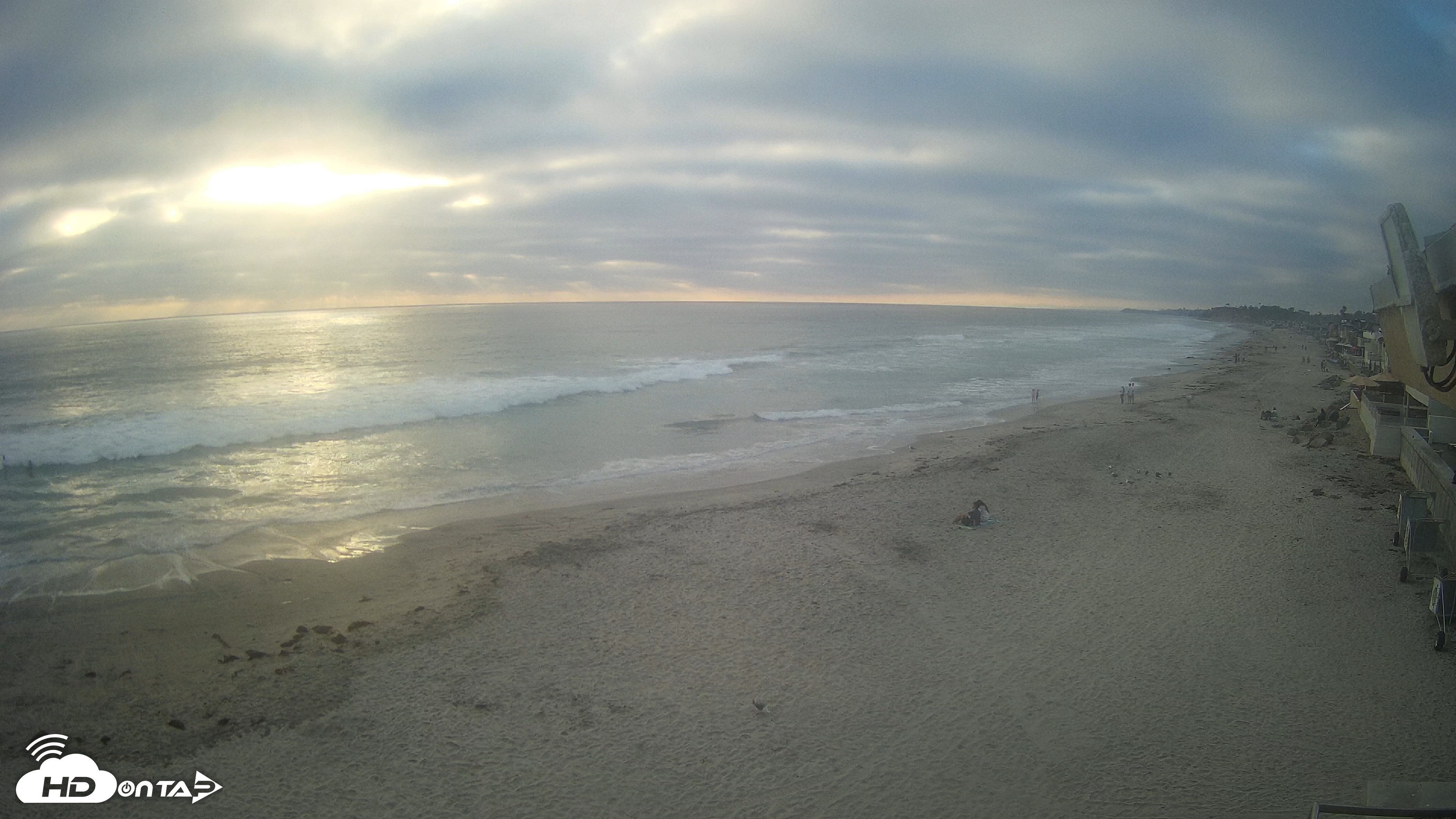 Snapshot of 17th St. Del Mar Beach - 4K NW View Live Cam taken Jun 24, 2026, 7:08pm PDT