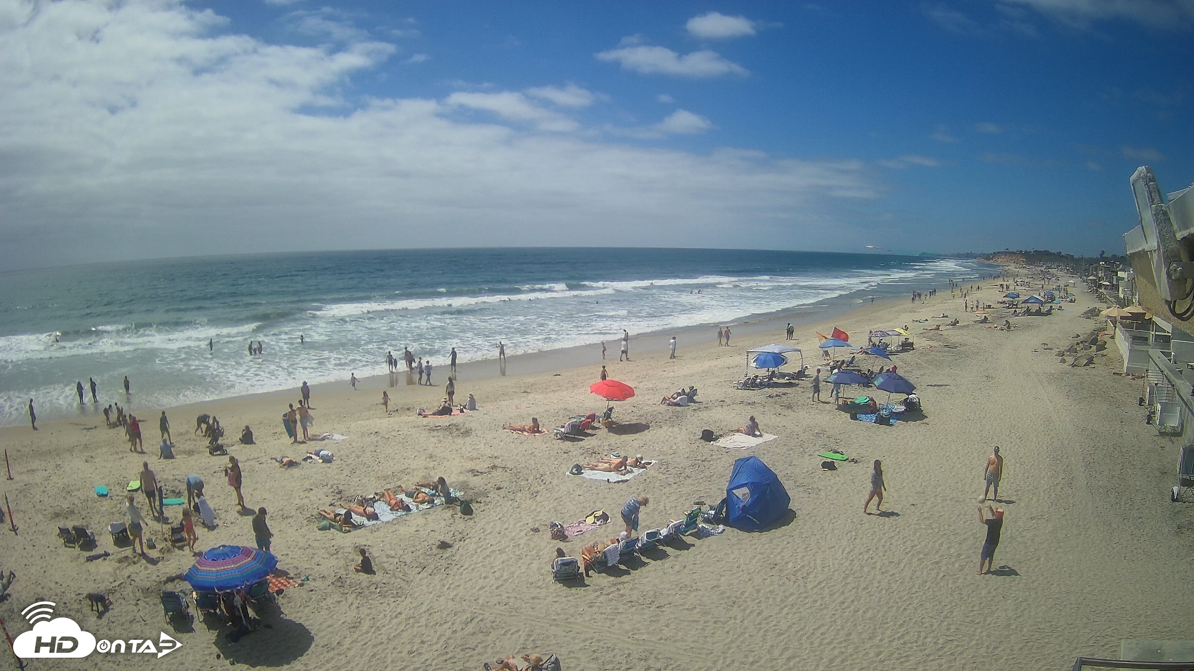 Snapshot of 17th St. Del Mar Beach - 4K NW View Live Cam taken Jun 28, 2026, 2:54pm PDT