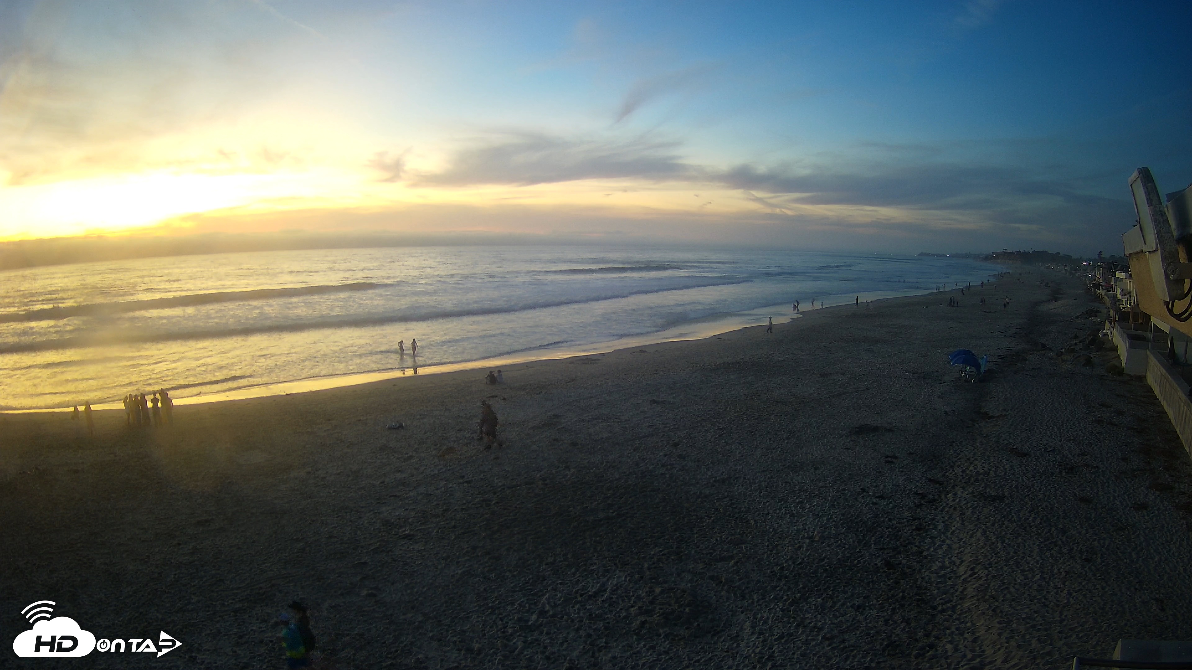 Snapshot of 17th St. Del Mar Beach - 4K NW View Live Cam taken Mar 21, 2026, 7:20pm PDT