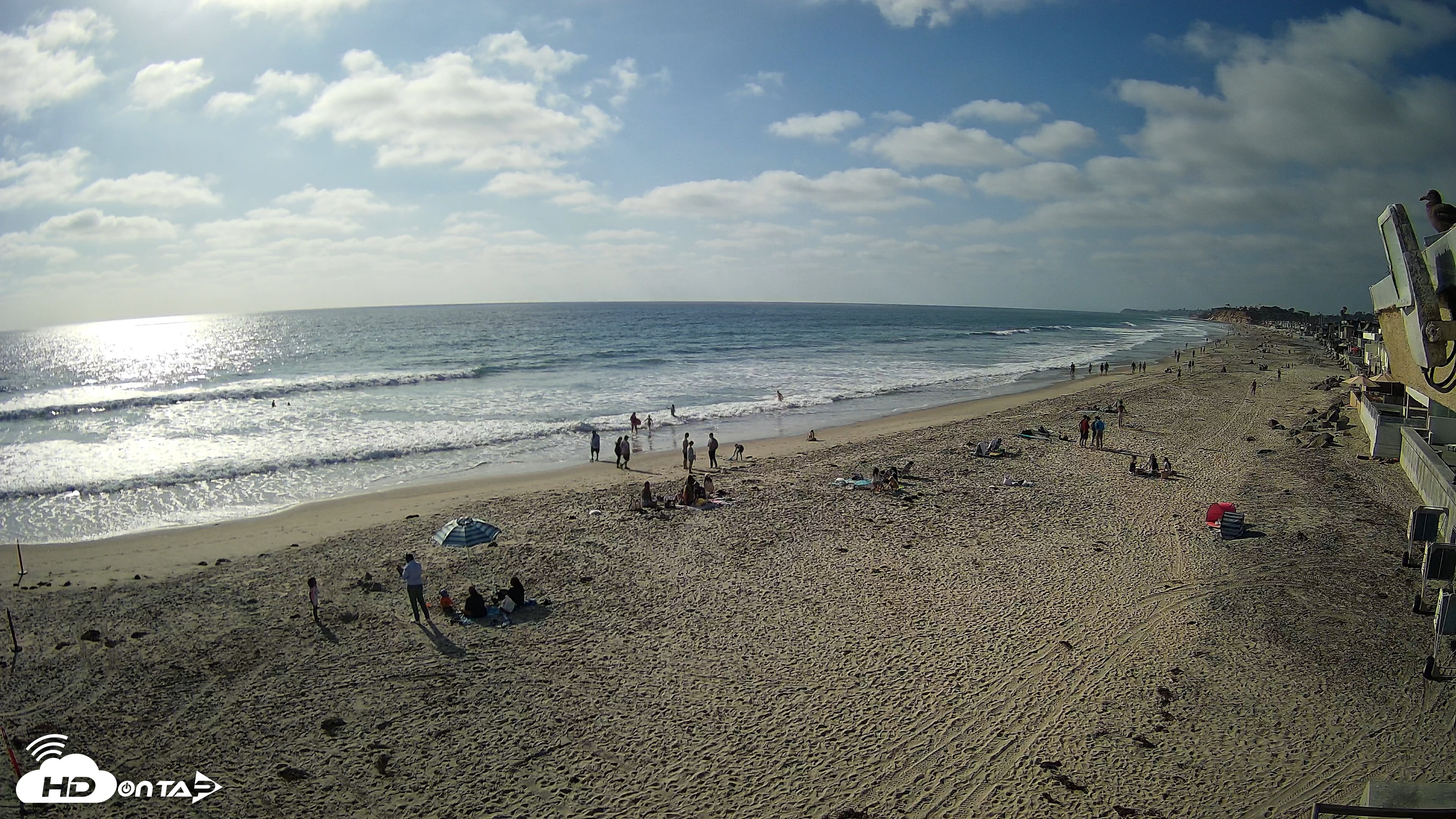 Snapshot of 17th St. Del Mar Beach - 4K NW View Live Cam taken May 22, 2026, 5:15pm PDT
