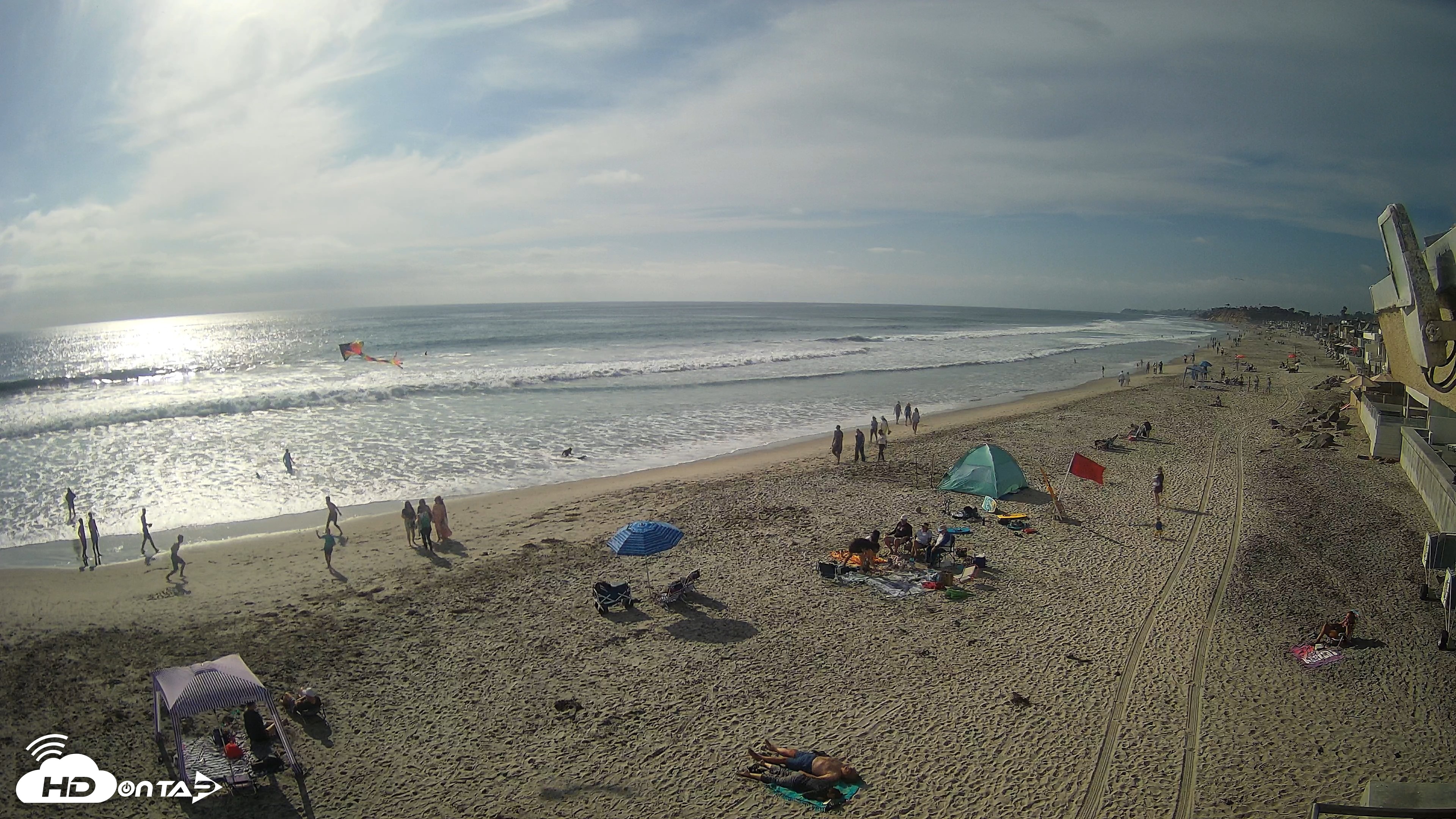 Snapshot of 17th St. Del Mar Beach - 4K NW View Live Cam taken Jun 6, 2026, 5:22pm PDT