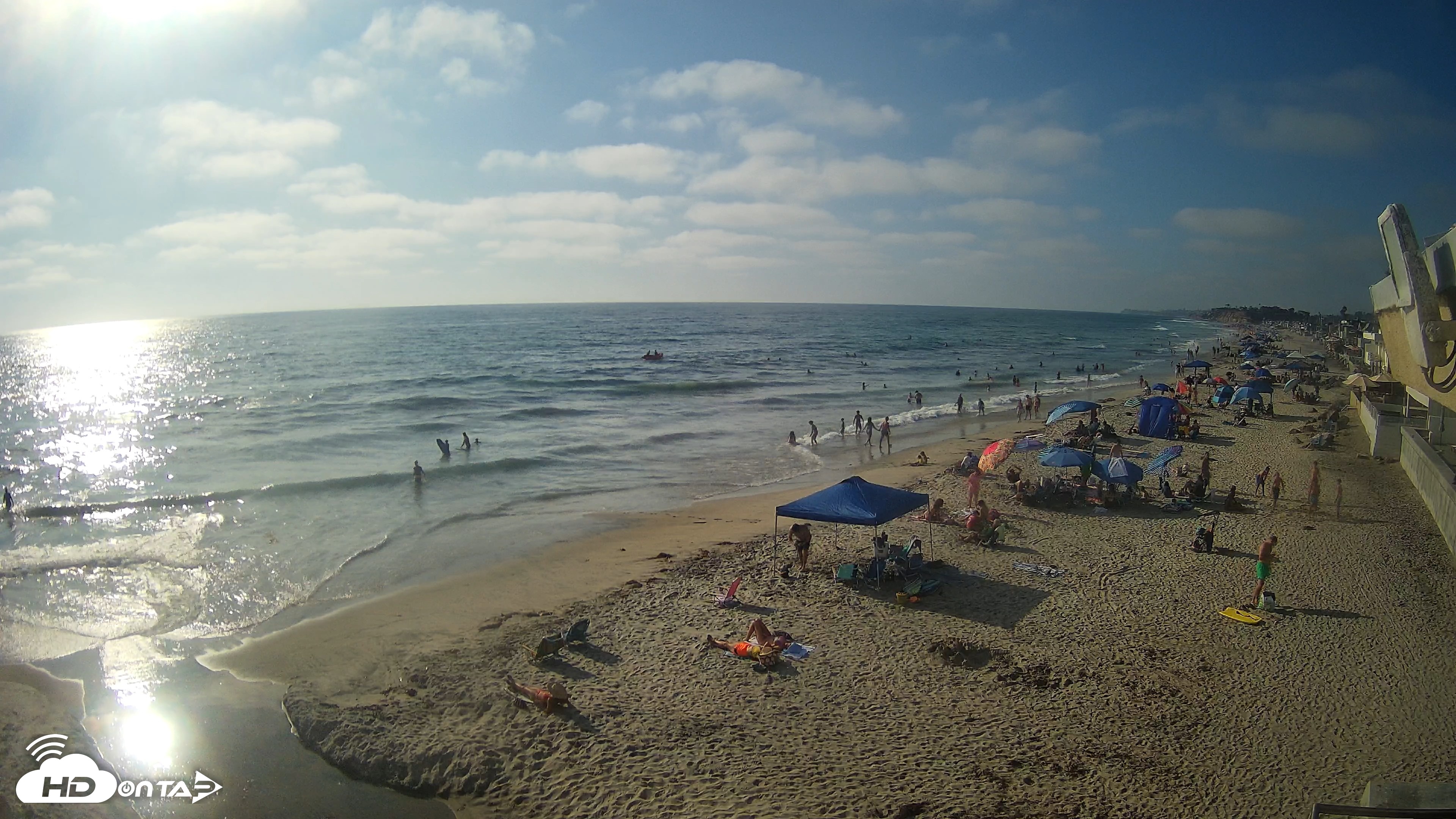 Snapshot of 17th St. Del Mar Beach - 4K NW View Live Cam taken Aug 8, 2026, 5:30pm PDT