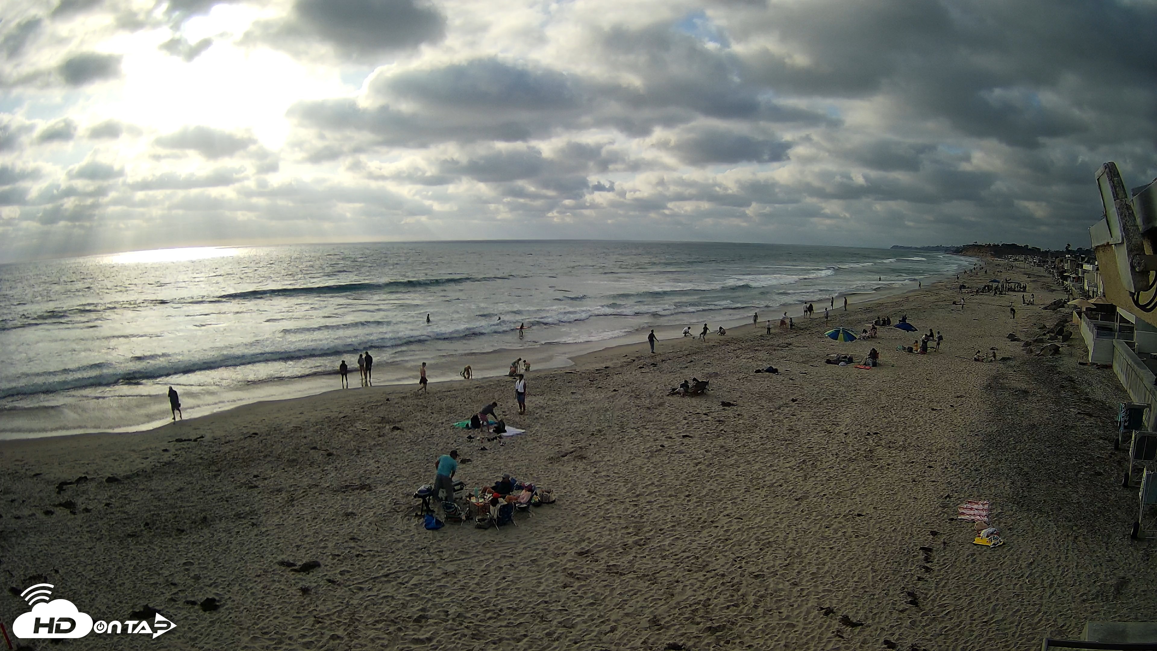Snapshot of 17th St. Del Mar Beach - 4K NW View Live Cam taken May 23, 2026, 6:04pm PDT