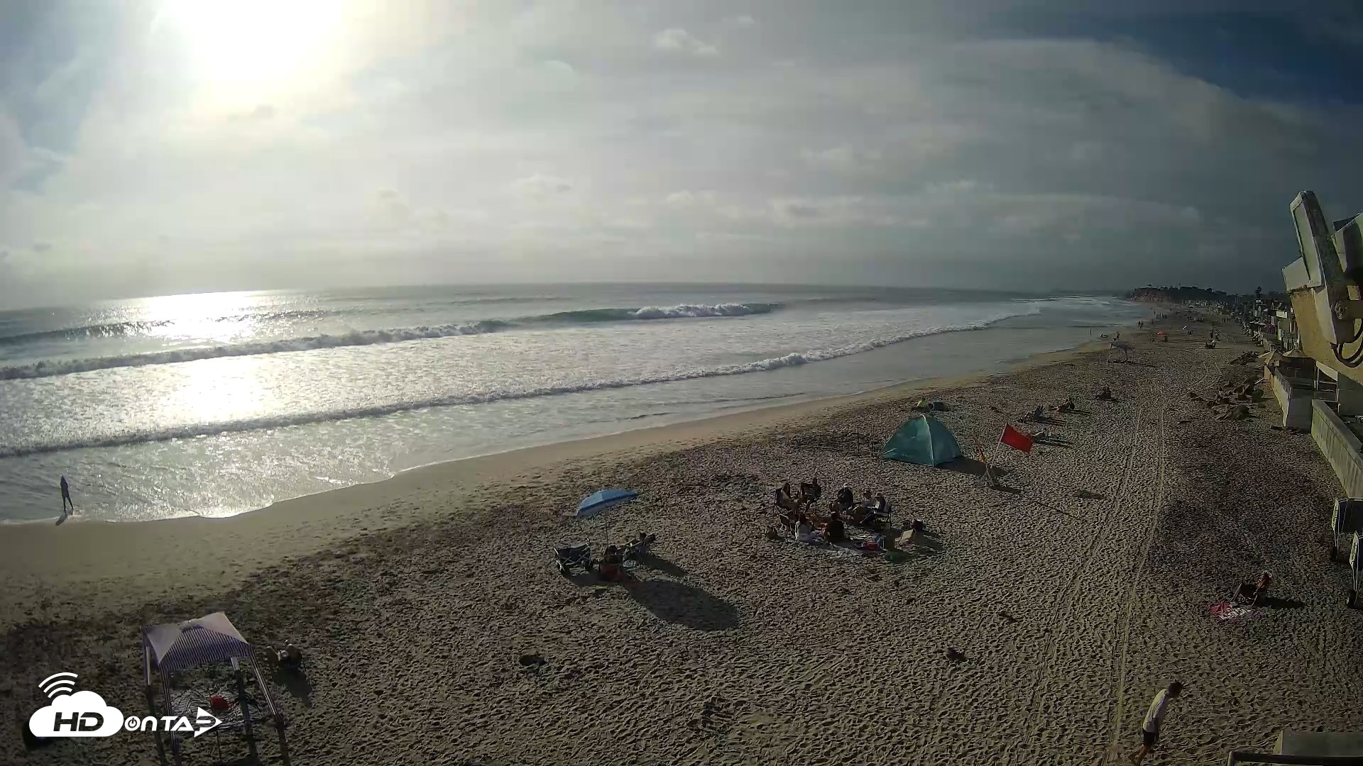 Snapshot of 17th St. Del Mar Beach - 4K NW View Live Cam taken Jun 6, 2026, 5:56pm PDT