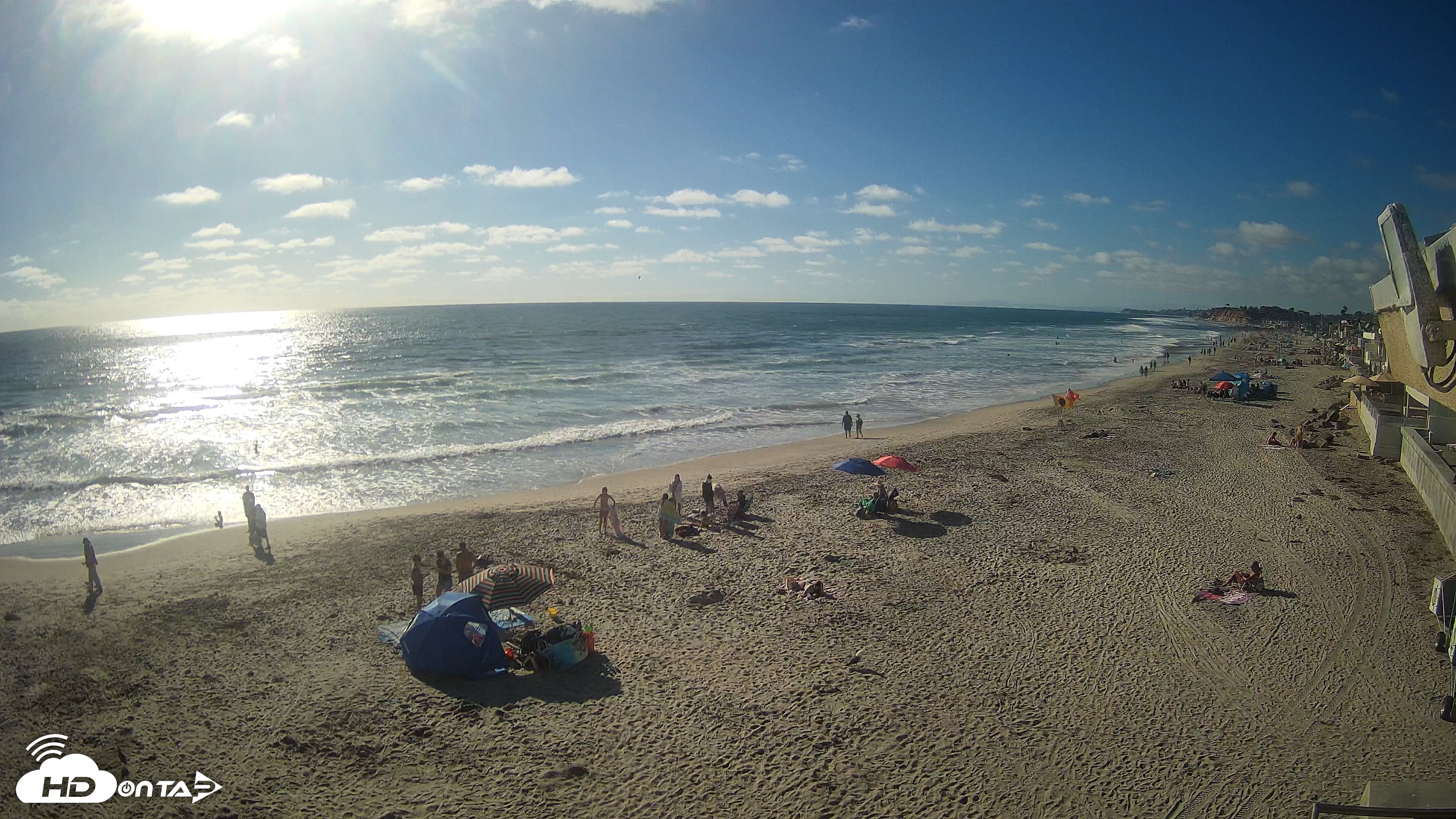 Snapshot of 17th St. Del Mar Beach - 4K NW View Live Cam taken Jun 20, 2026, 5:38pm PDT