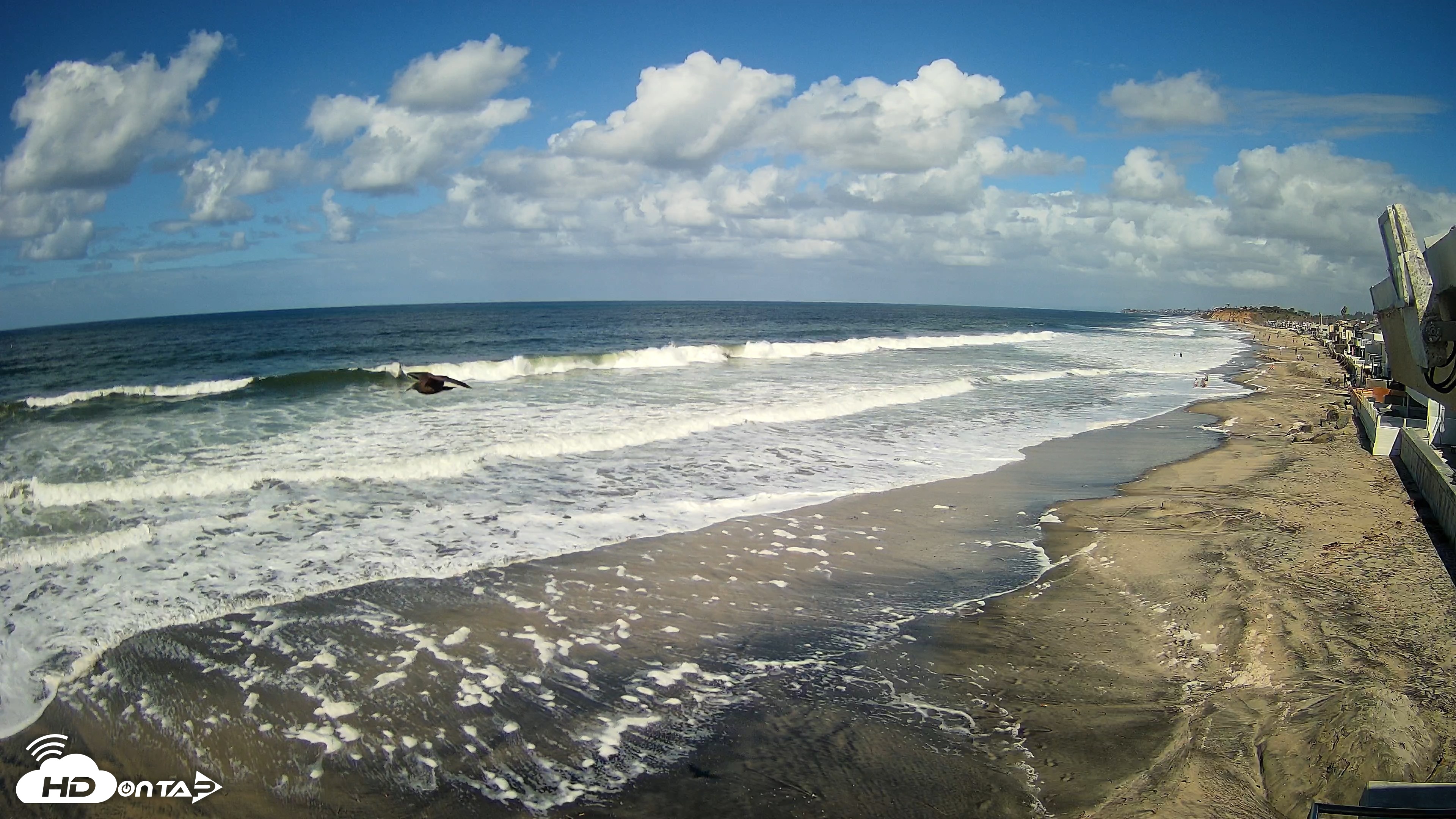 Snapshot of 17th St. Del Mar Beach - 4K NW View Live Cam taken Oct 12, 2026, 11:16am PDT