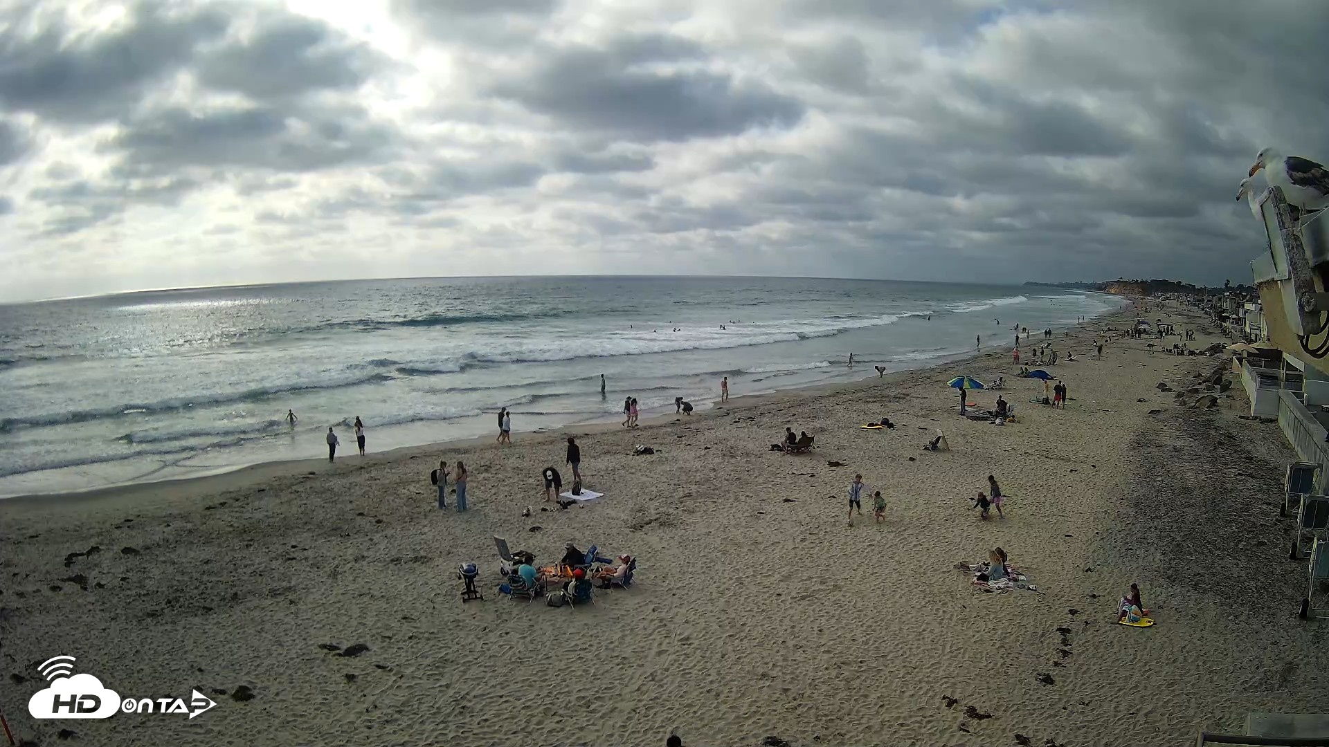 Snapshot of 17th St. Del Mar Beach - 4K NW View Live Cam taken May 23, 2026, 5:27pm PDT