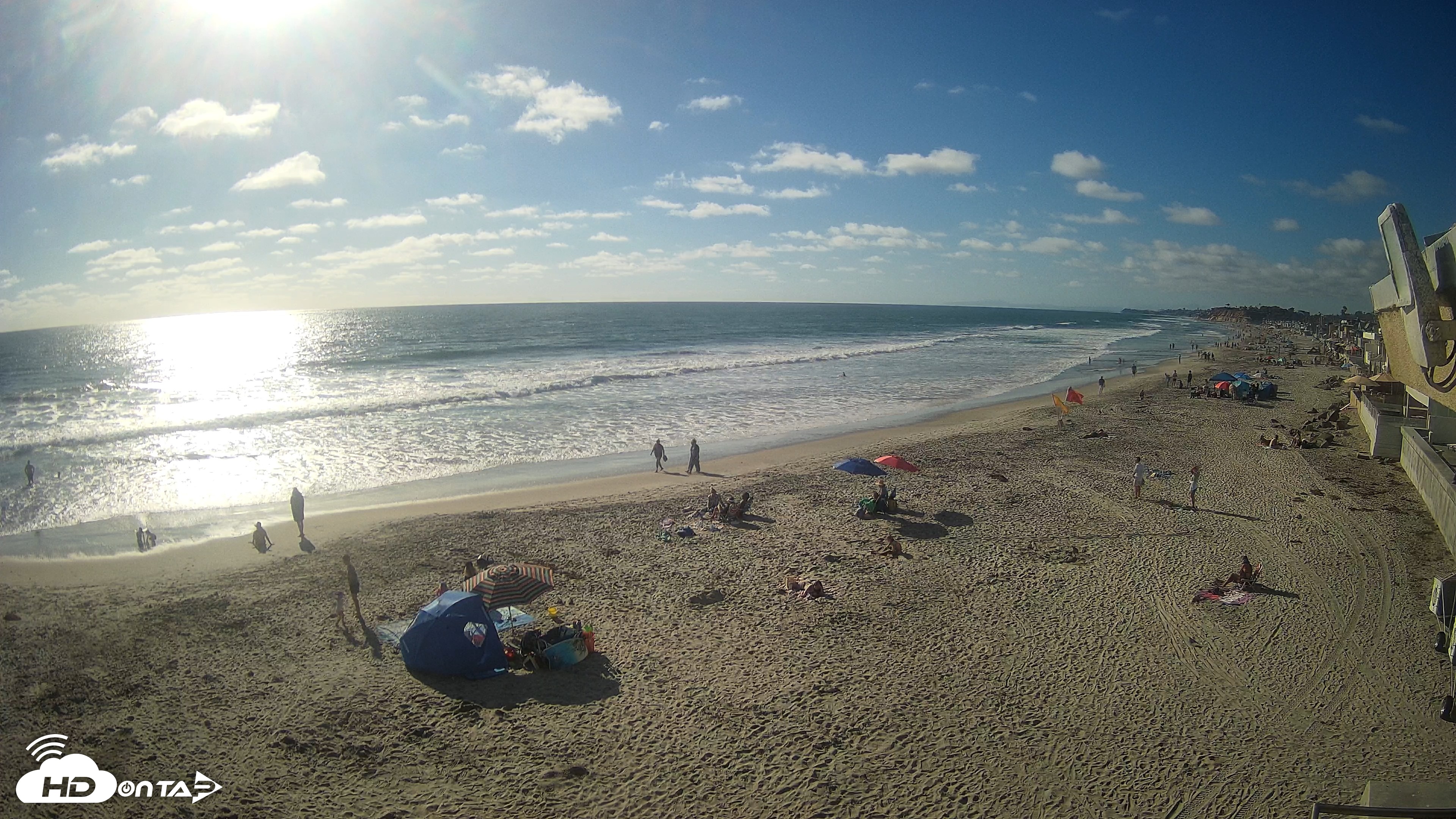 Snapshot of 17th St. Del Mar Beach - 4K NW View Live Cam taken Jun 20, 2026, 5:43pm PDT