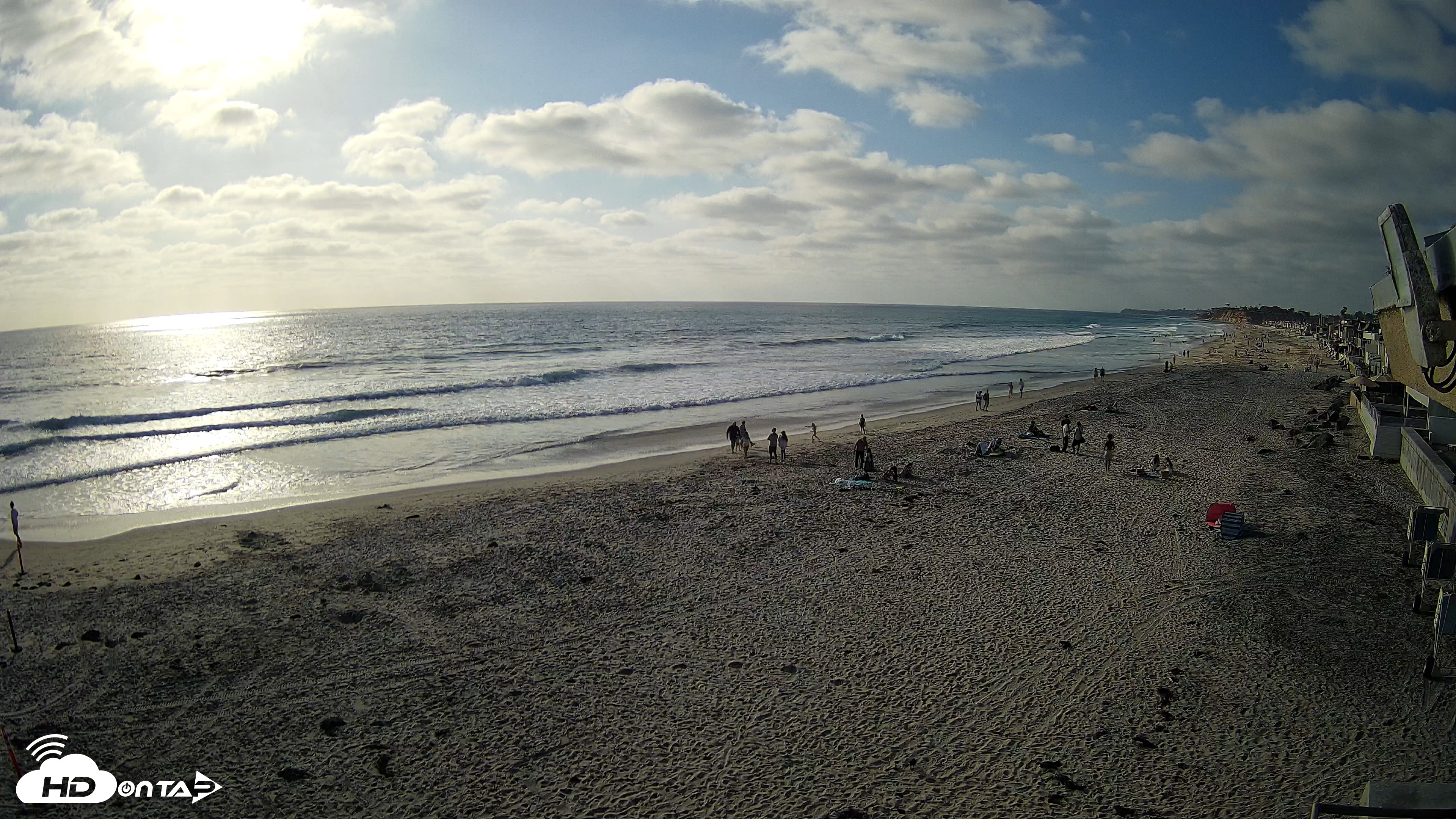 Snapshot of 17th St. Del Mar Beach - 4K NW View Live Cam taken May 22, 2026, 5:51pm PDT