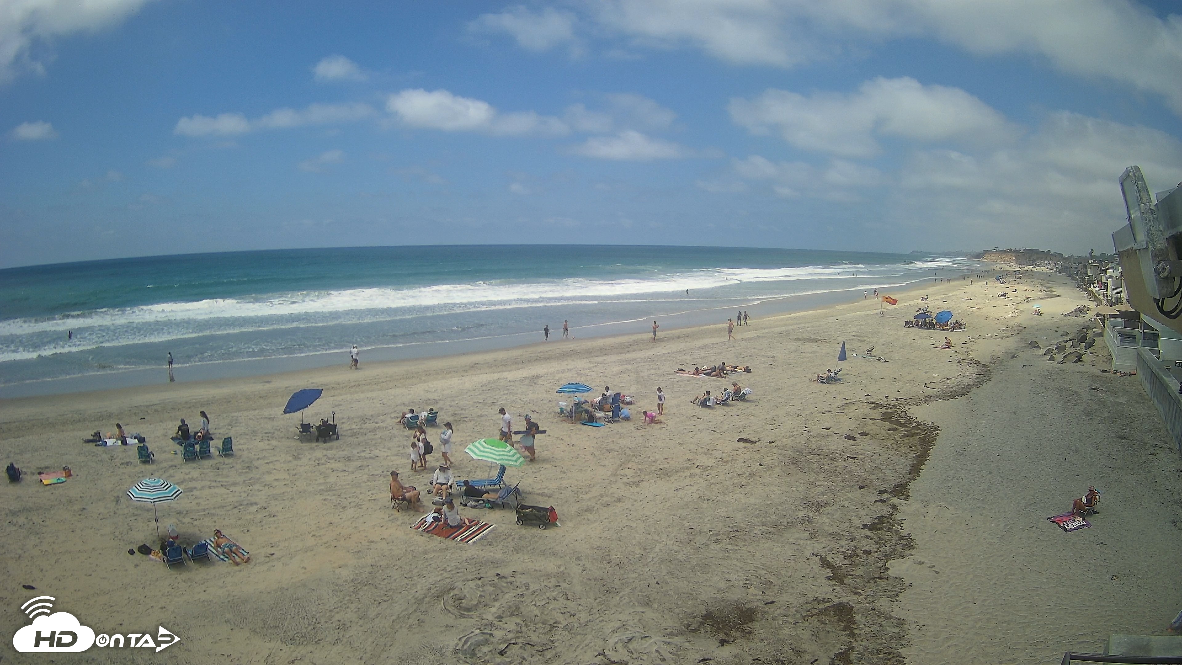 Snapshot of 17th St. Del Mar Beach - 4K NW View Live Cam taken May 16, 2026, 1:30pm PDT