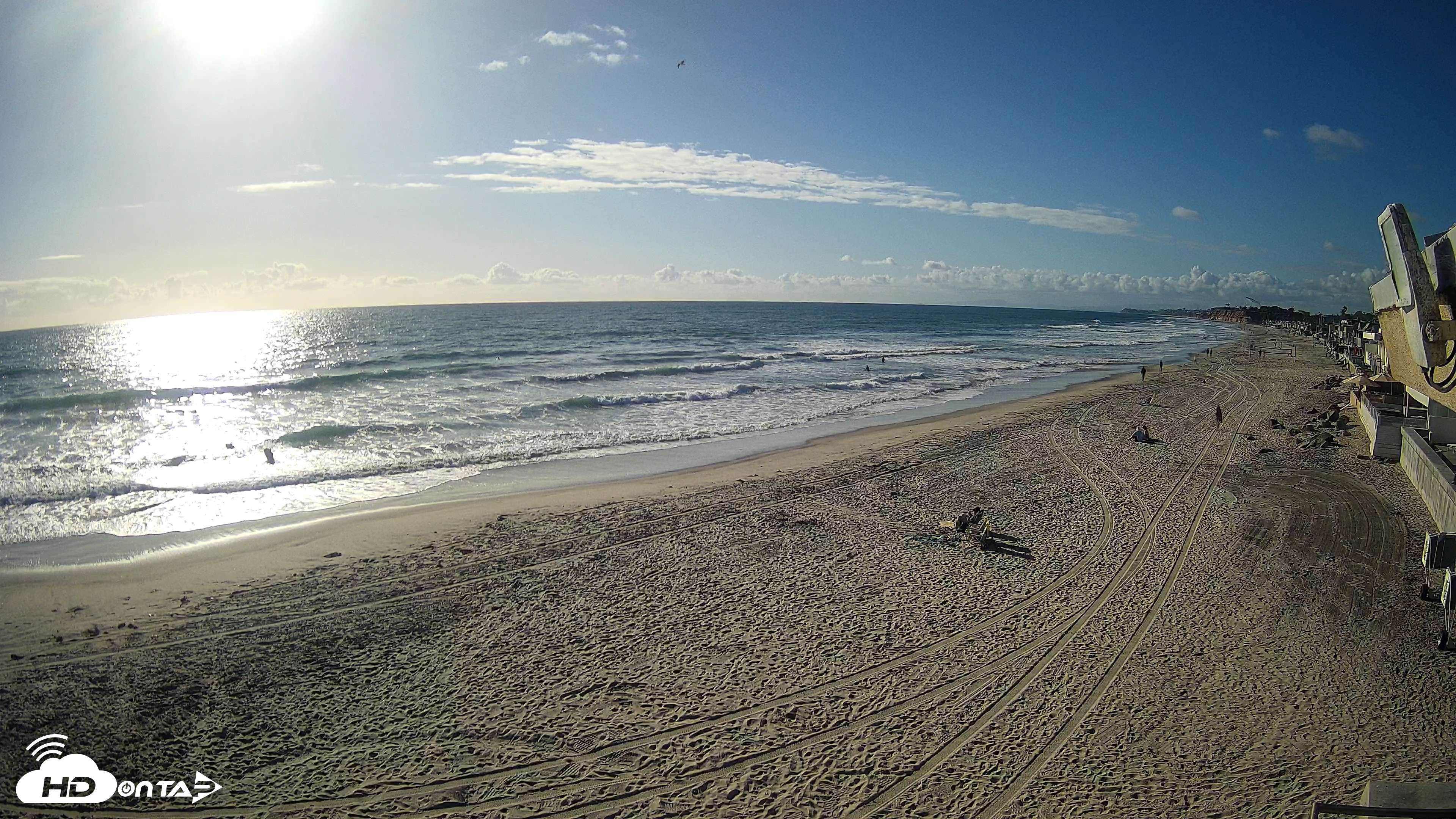 Snapshot of 17th St. Del Mar Beach - 4K NW View Live Cam taken May 27, 2026, 5:48pm PDT