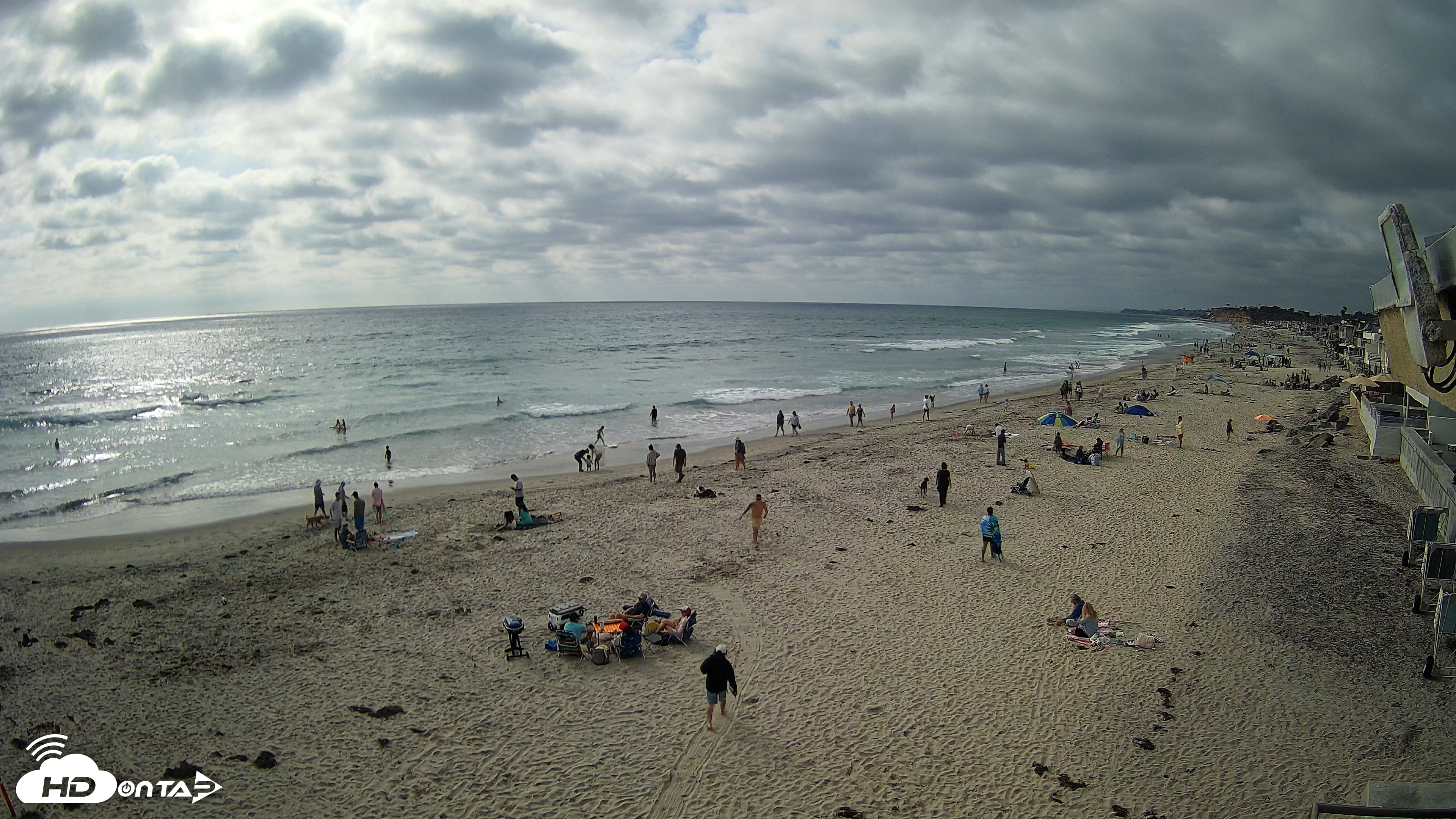 Snapshot of 17th St. Del Mar Beach - 4K NW View Live Cam taken May 23, 2026, 5:02pm PDT