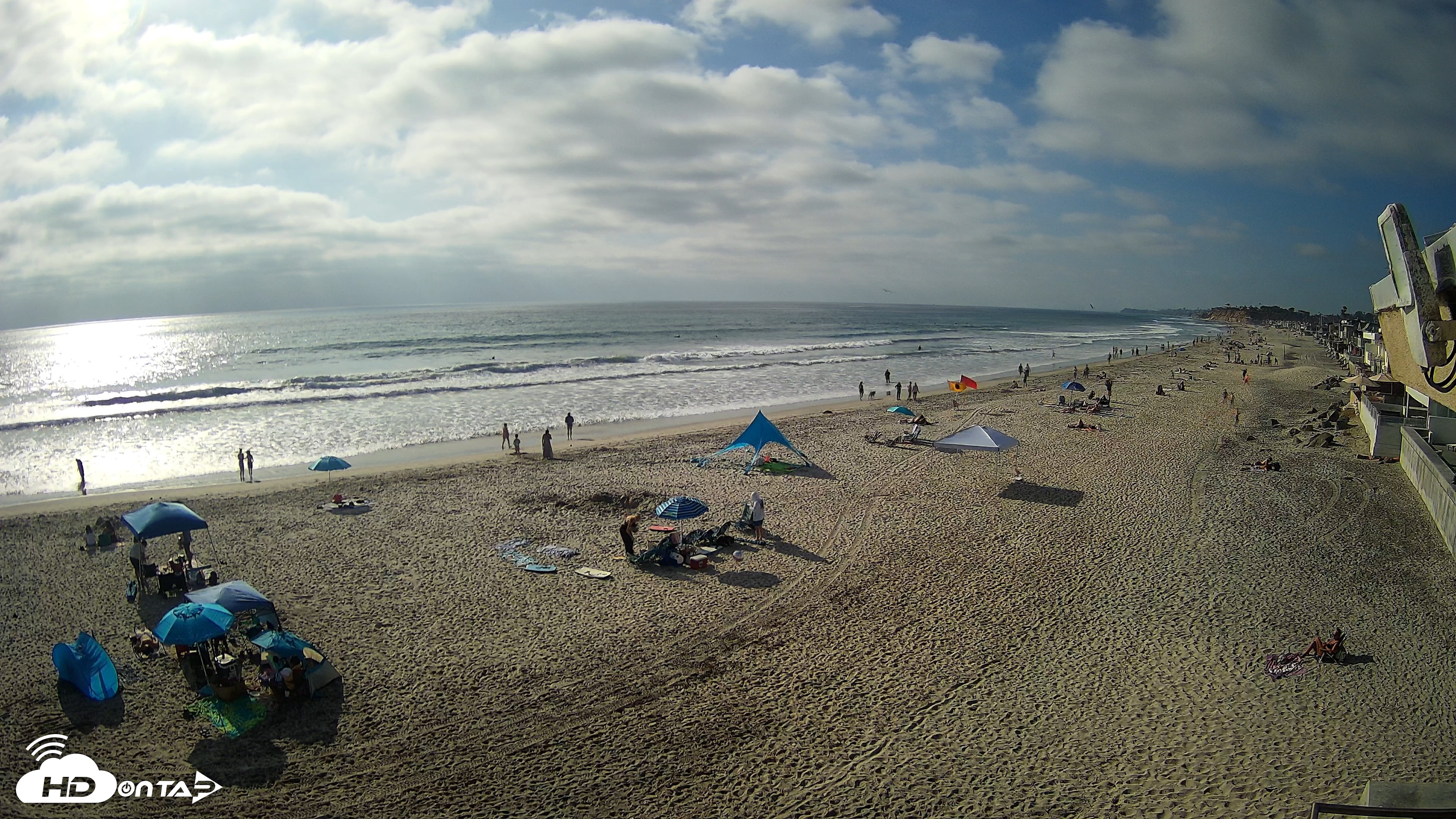 Snapshot of 17th St. Del Mar Beach - 4K NW View Live Cam taken May 9, 2026, 5:21pm PDT