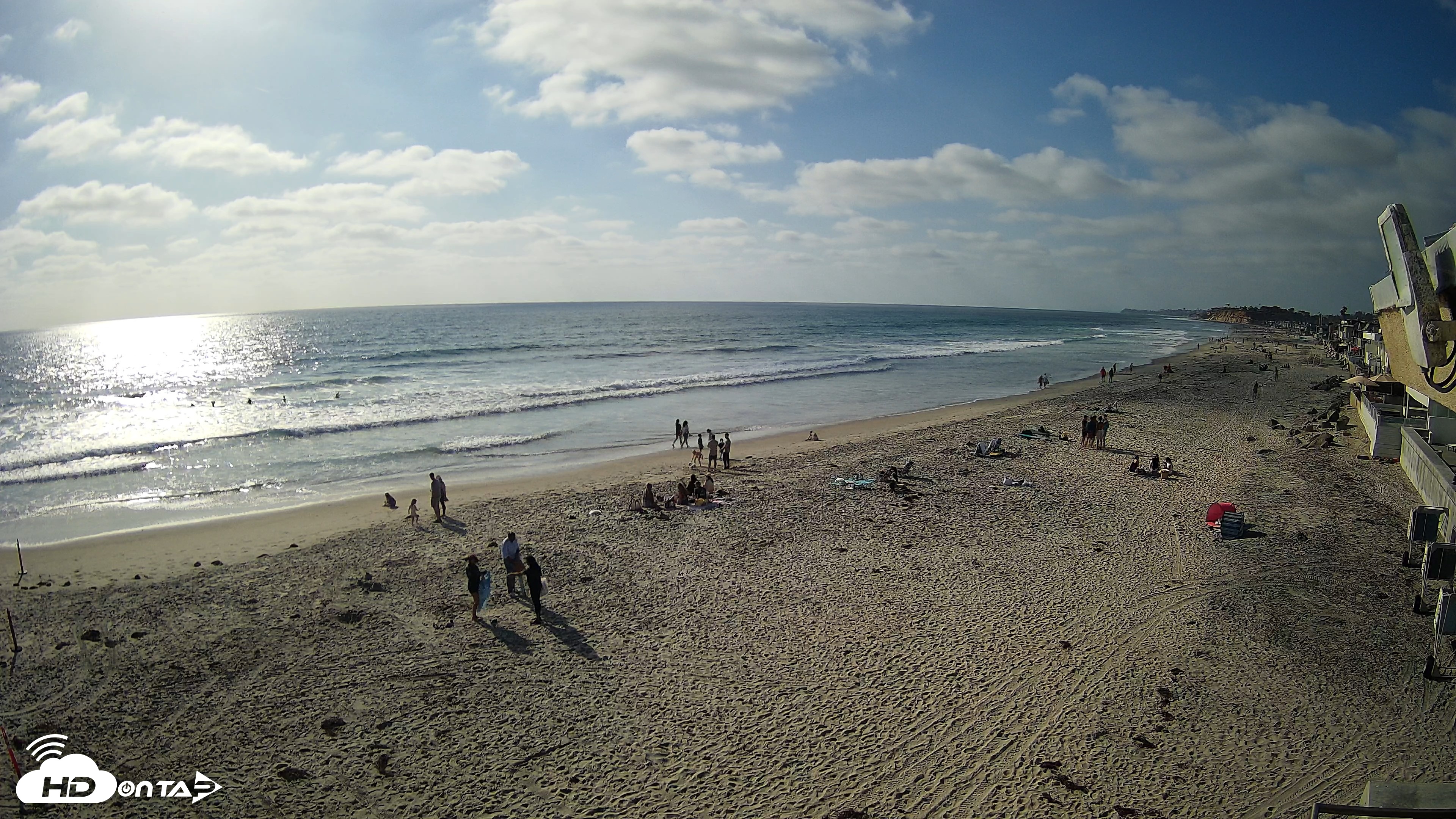 Snapshot of 17th St. Del Mar Beach - 4K NW View Live Cam taken May 22, 2026, 5:20pm PDT