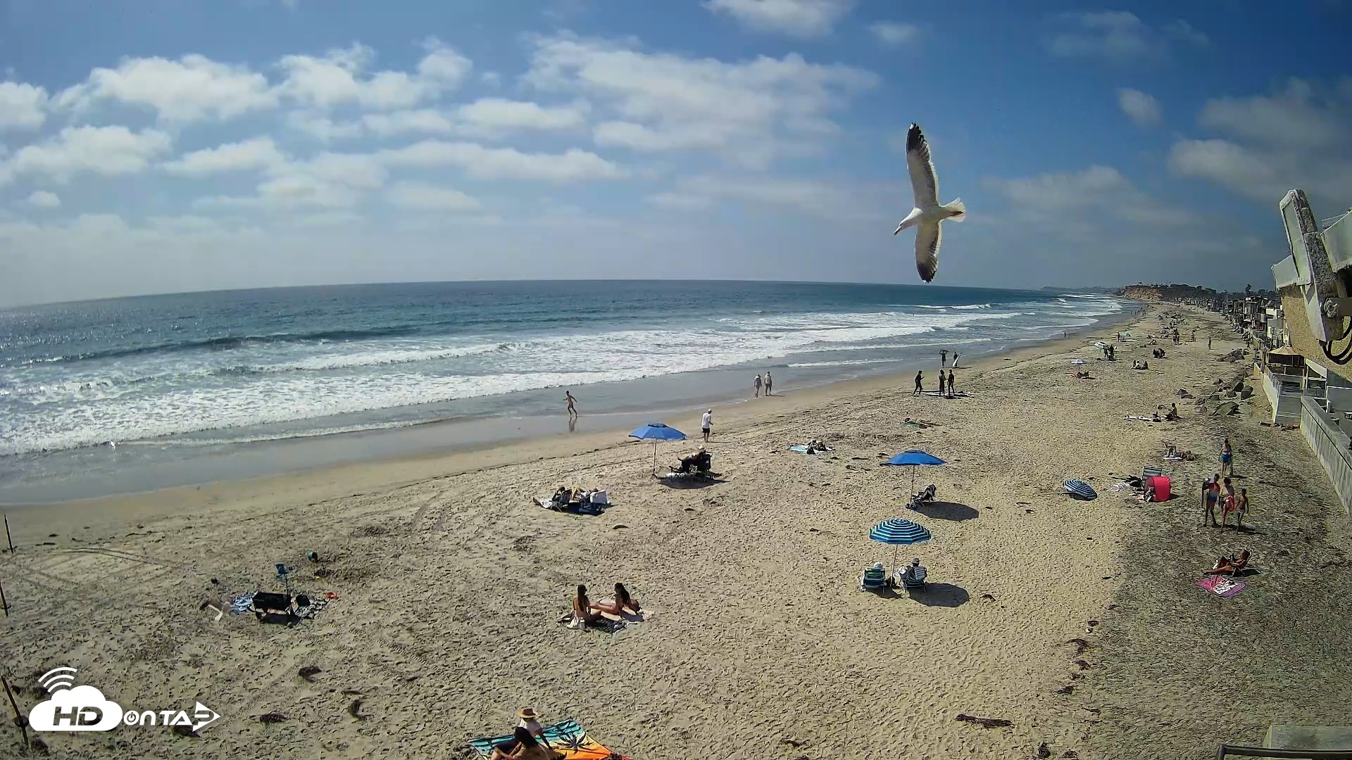 Snapshot of 17th St. Del Mar Beach - 4K NW View Live Cam taken May 21, 2026, 3:37pm PDT