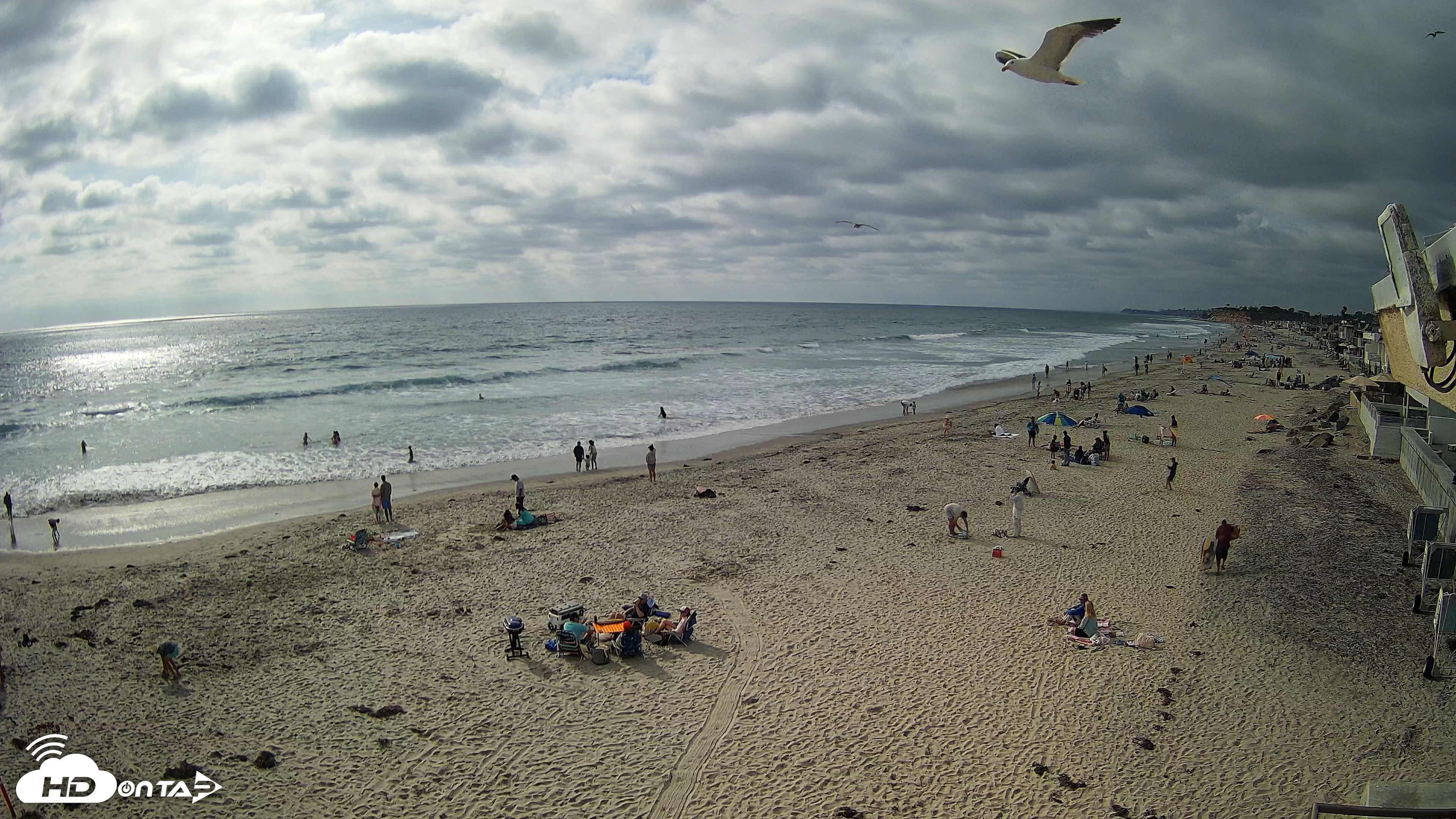 Snapshot of 17th St. Del Mar Beach - 4K NW View Live Cam taken May 23, 2026, 5:00pm PDT