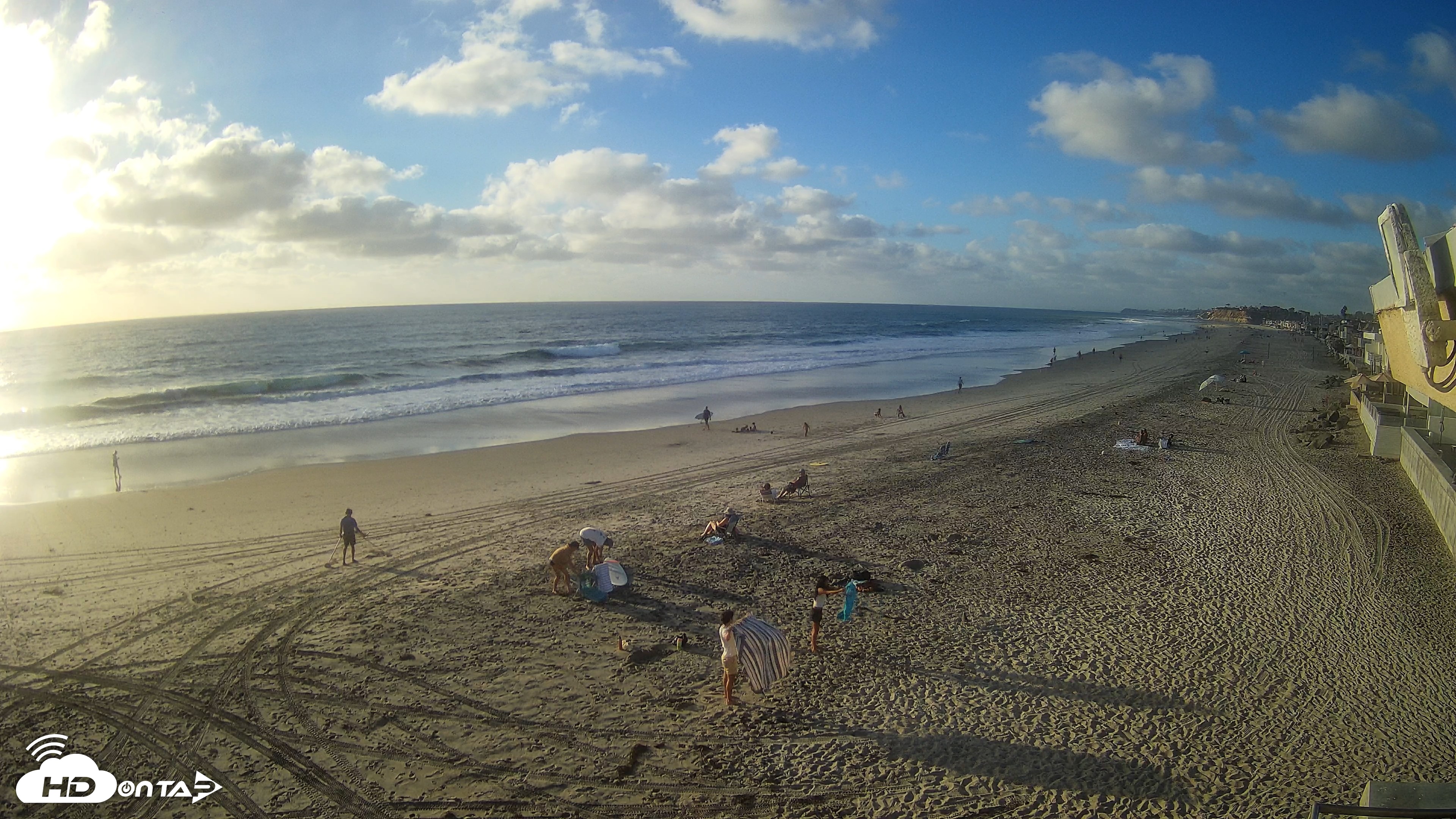 Snapshot of 17th St. Del Mar Beach - 4K NW View Live Cam taken Sep 28, 2026, 5:39pm PDT