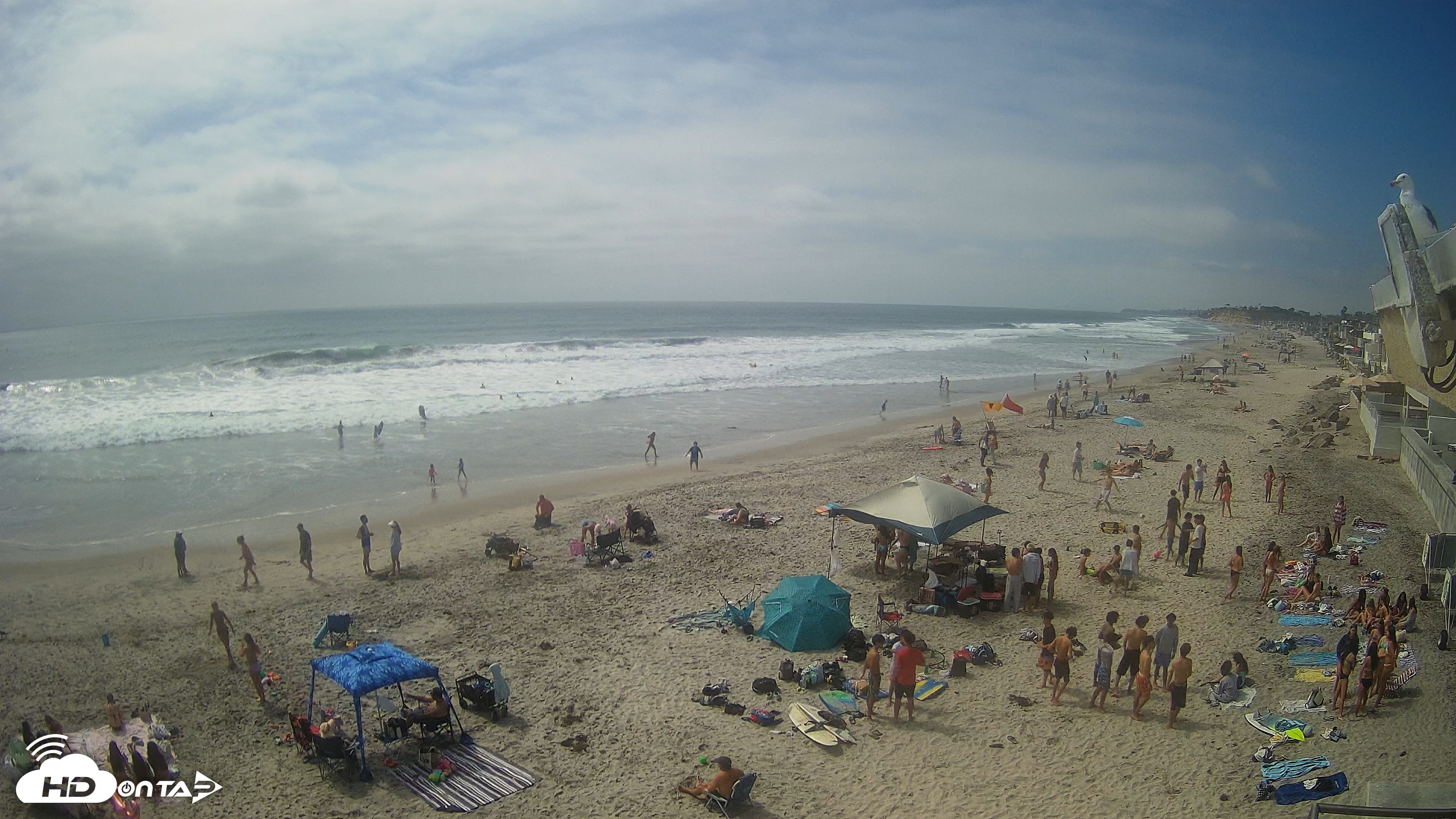 Snapshot of 17th St. Del Mar Beach - 4K NW View Live Cam taken Jun 5, 2026, 3:27pm PDT