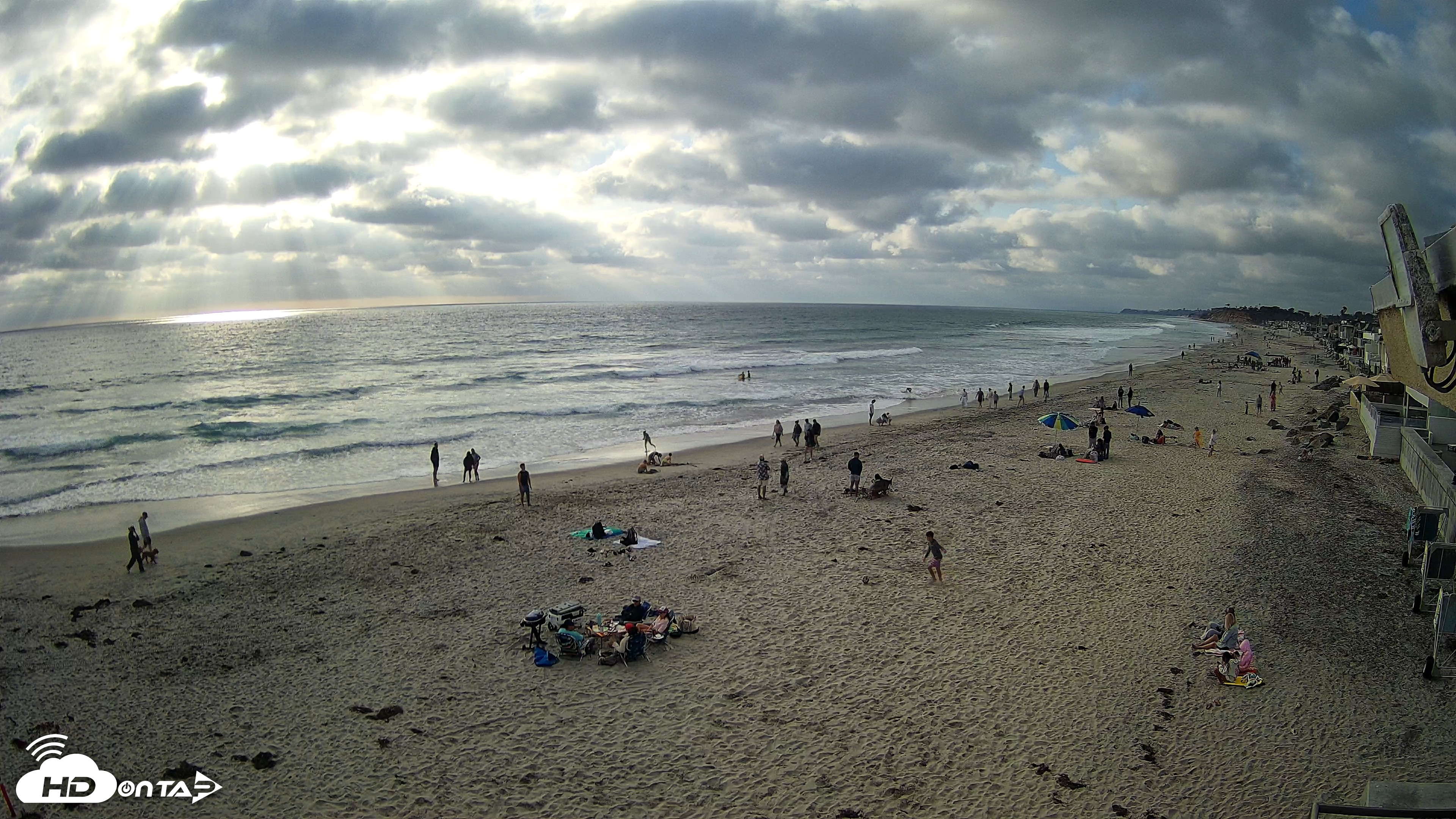 Snapshot of 17th St. Del Mar Beach - 4K NW View Live Cam taken May 23, 2026, 6:13pm PDT