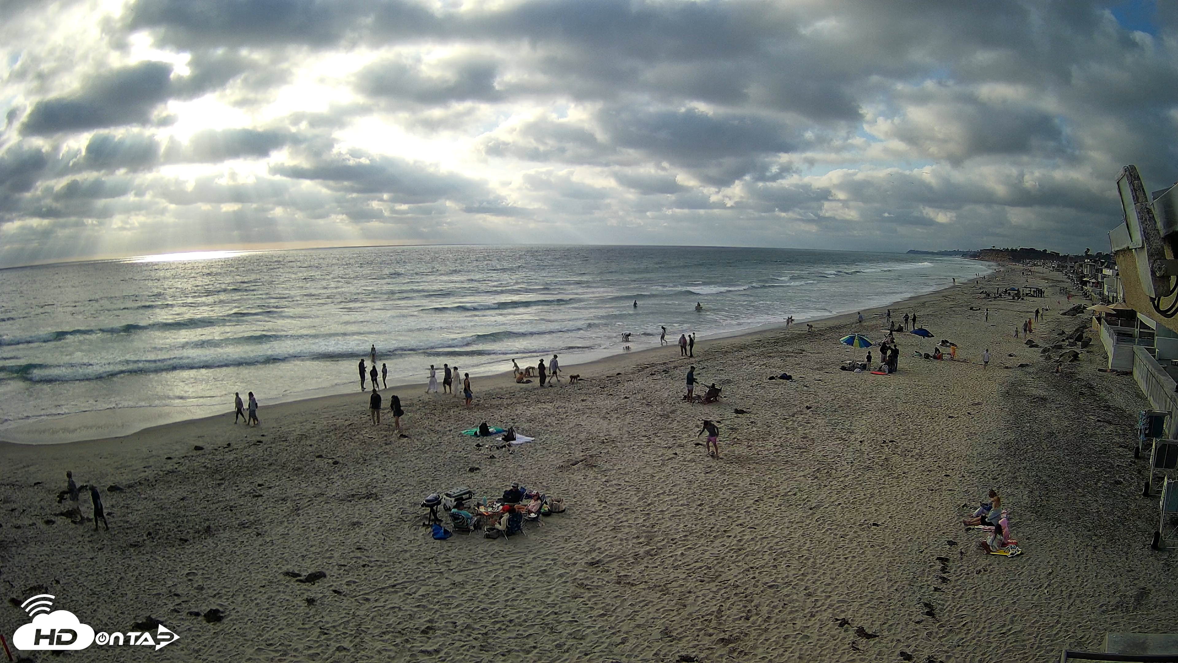 Snapshot of 17th St. Del Mar Beach - 4K NW View Live Cam taken May 23, 2026, 6:15pm PDT