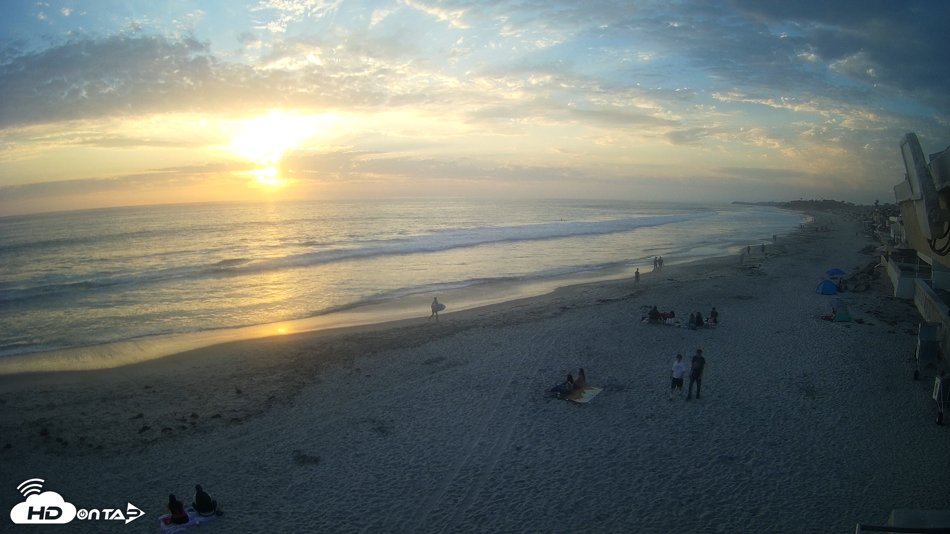 Snapshot of 17th St. Del Mar Beach - 4K NW View Live Cam taken Jun 23, 2026, 7:43pm PDT