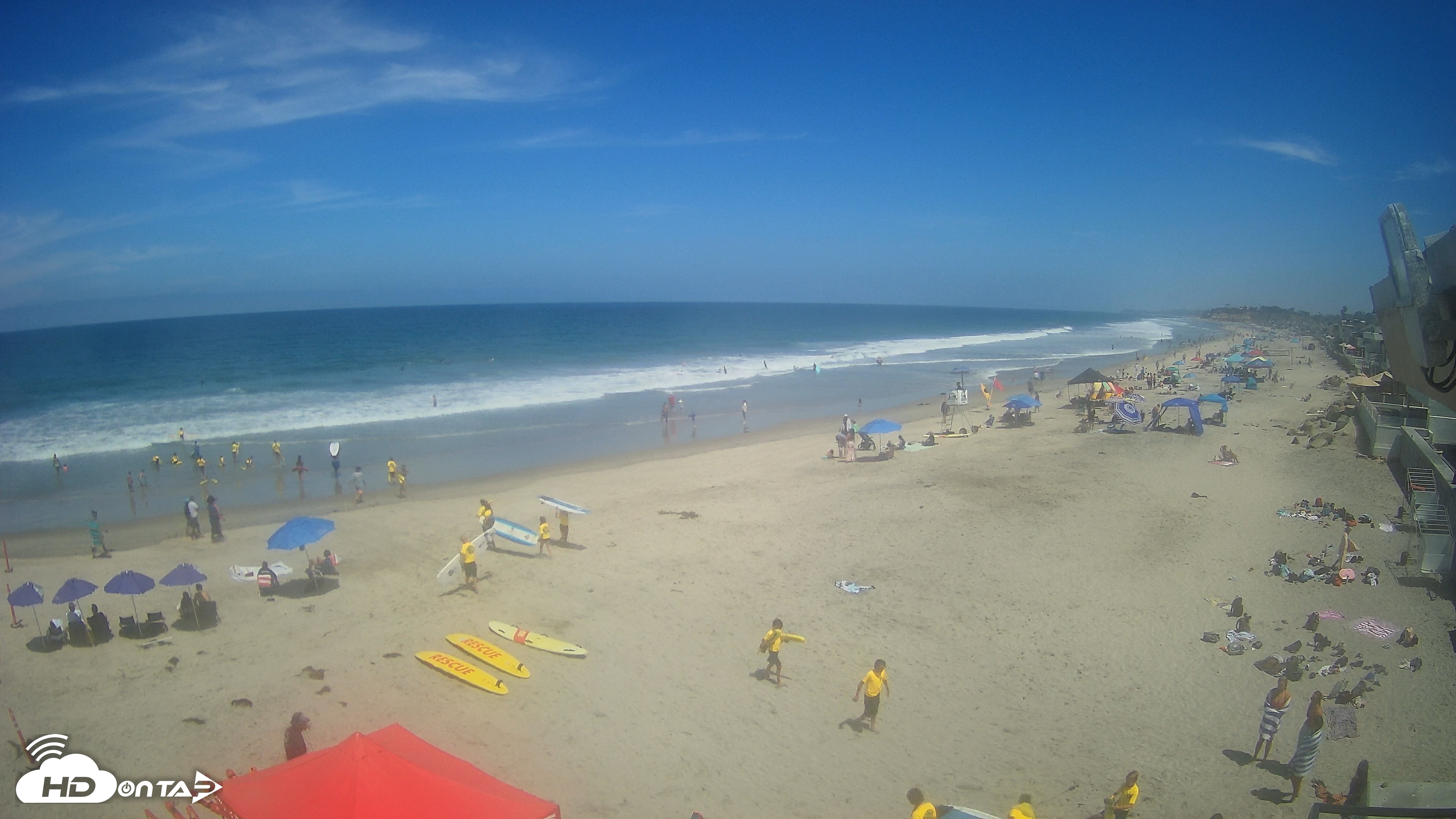 Snapshot of 17th St. Del Mar Beach - 4K NW View Live Cam taken Jul 3, 2026, 11:07am PDT