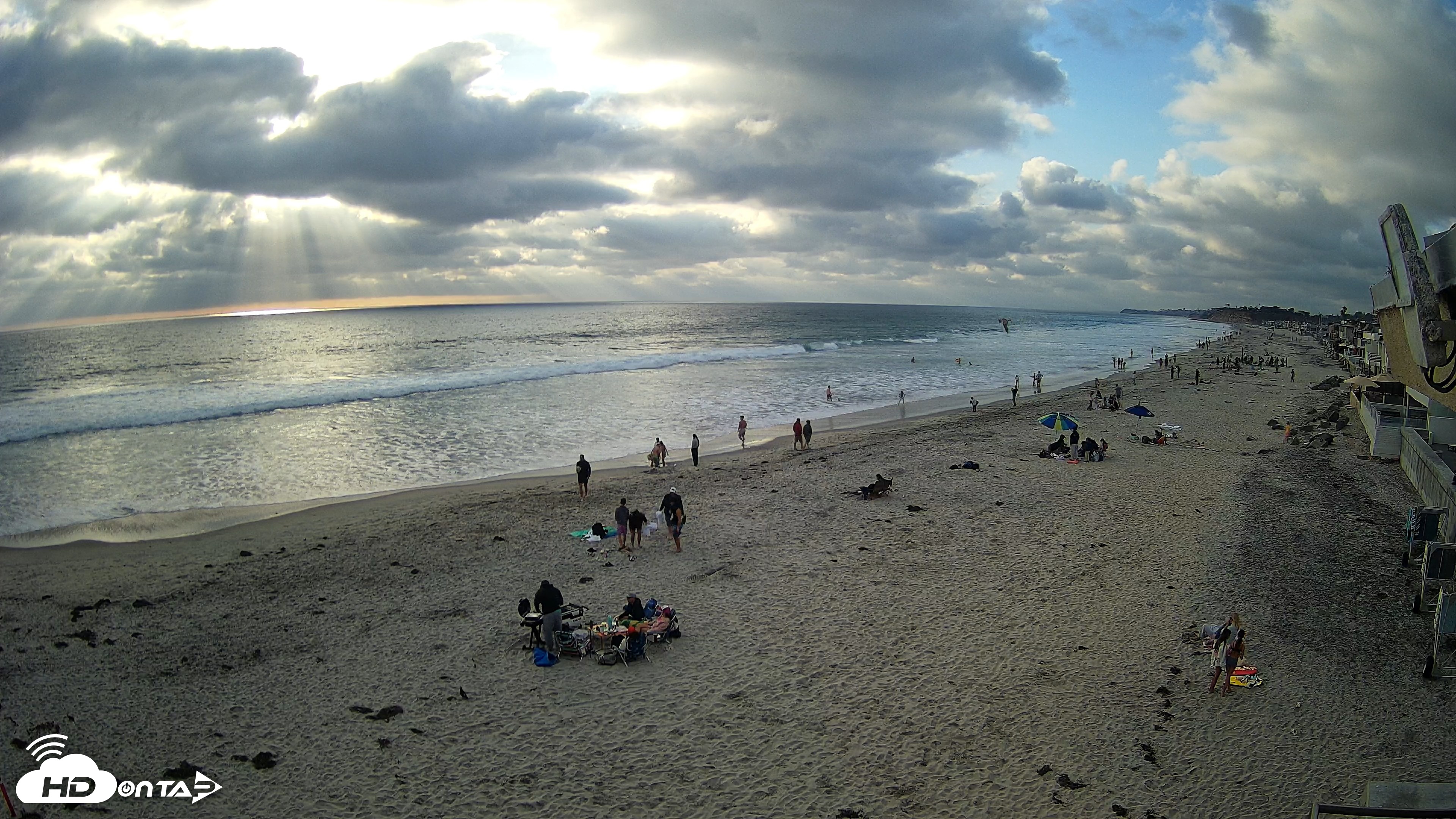 Snapshot of 17th St. Del Mar Beach - 4K NW View Live Cam taken May 23, 2026, 6:33pm PDT