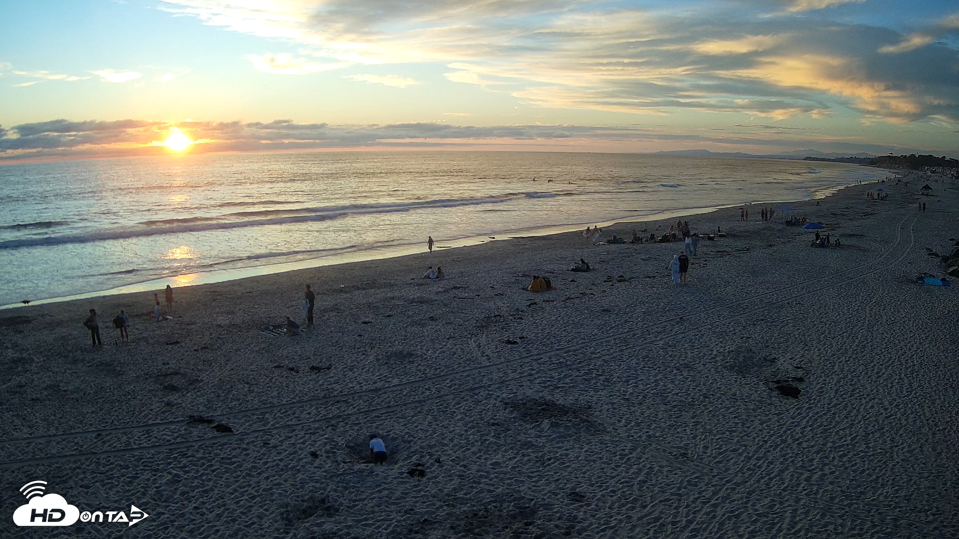 Snapshot of 17th St. Del Mar Beach - 4K NW View Live Cam taken Jul 26, 2025, 7:46pm PDT