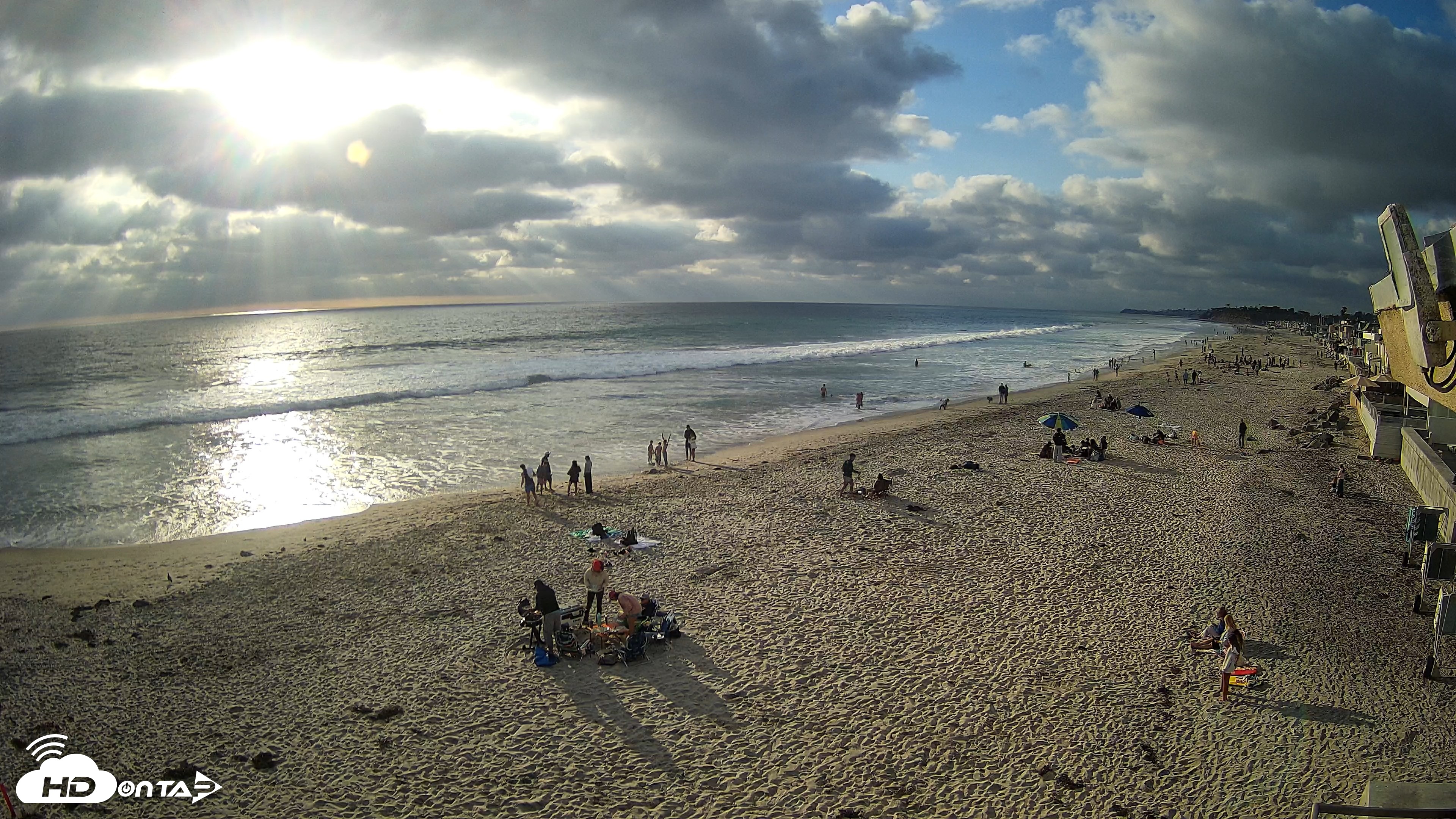 Snapshot of 17th St. Del Mar Beach - 4K NW View Live Cam taken May 23, 2026, 6:30pm PDT
