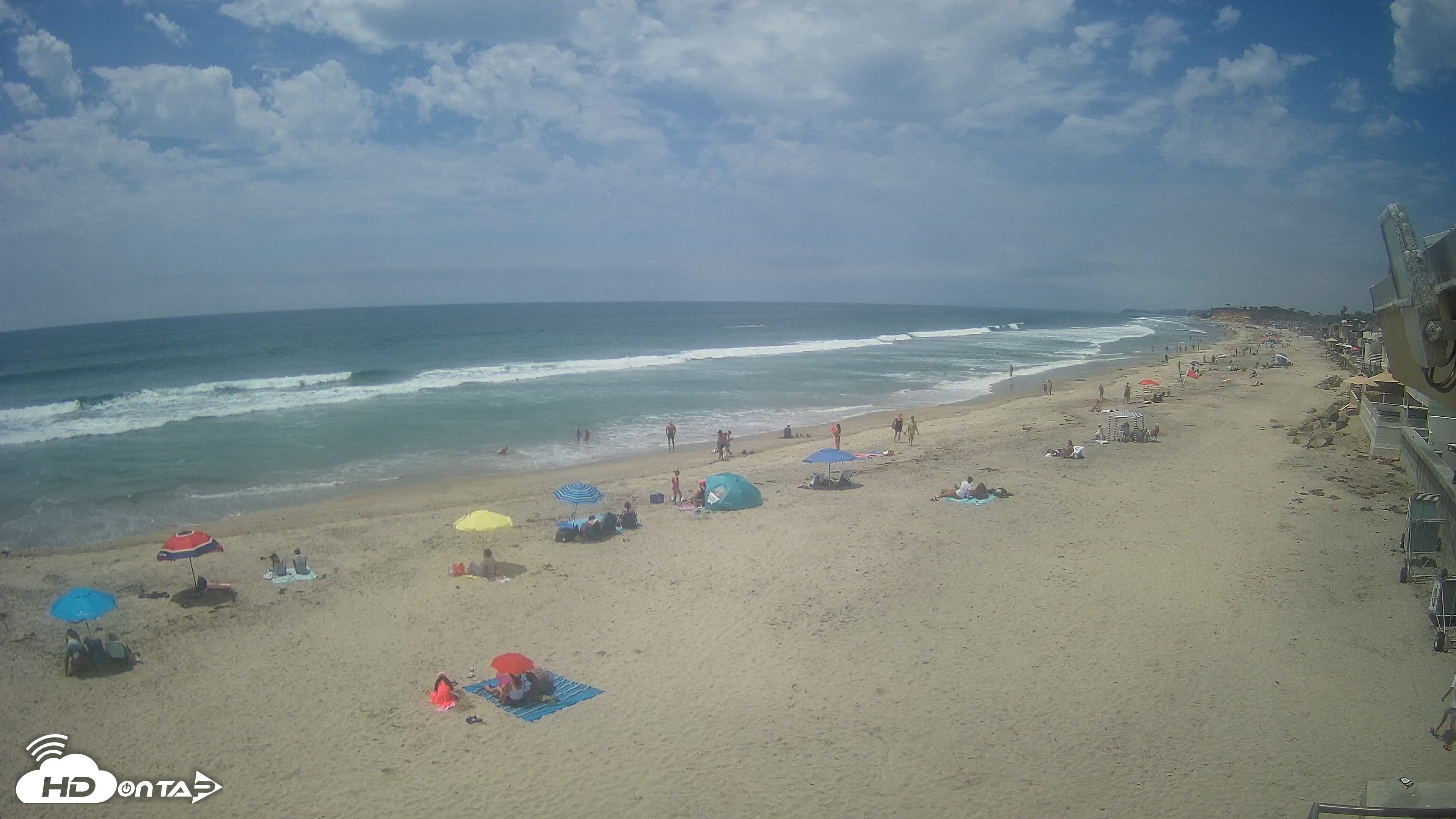 Snapshot of 17th St. Del Mar Beach - 4K NW View Live Cam taken Jun 23, 2026, 1:49pm PDT