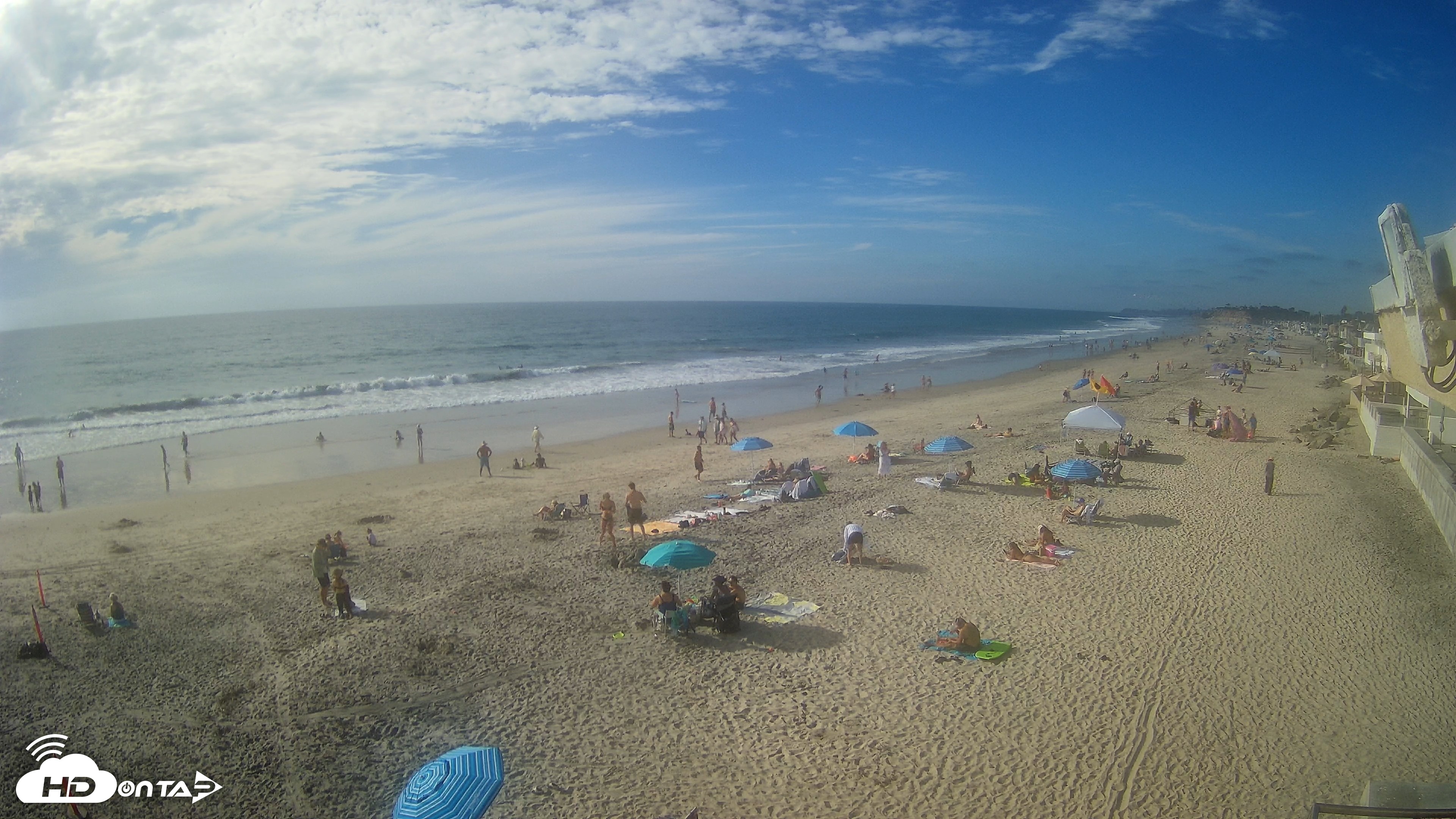 Snapshot of 17th St. Del Mar Beach - 4K NW View Live Cam taken Sep 26, 2026, 4:22pm PDT