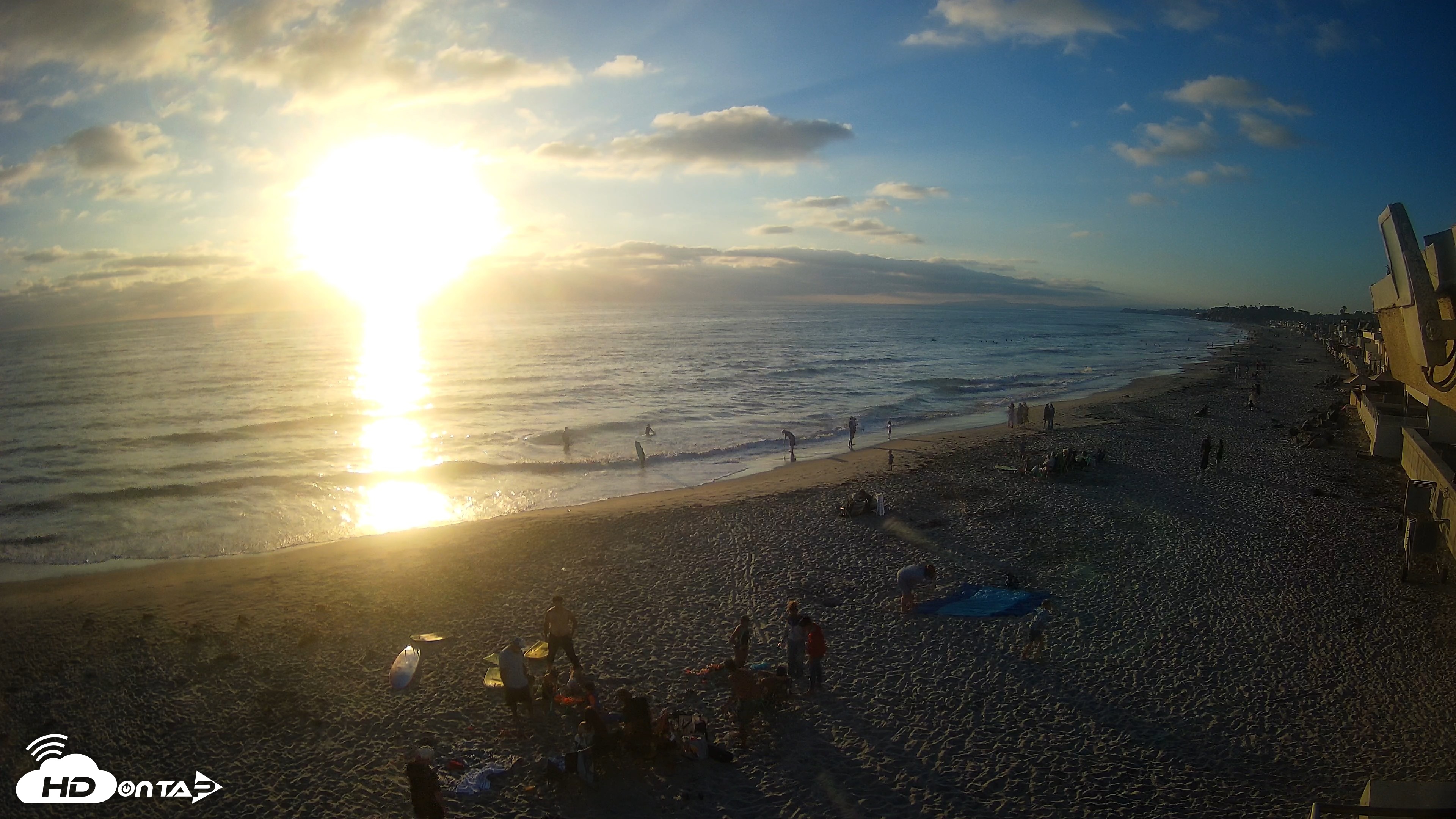 Snapshot of 17th St. Del Mar Beach - 4K NW View Live Cam taken Jun 26, 2026, 7:31pm PDT