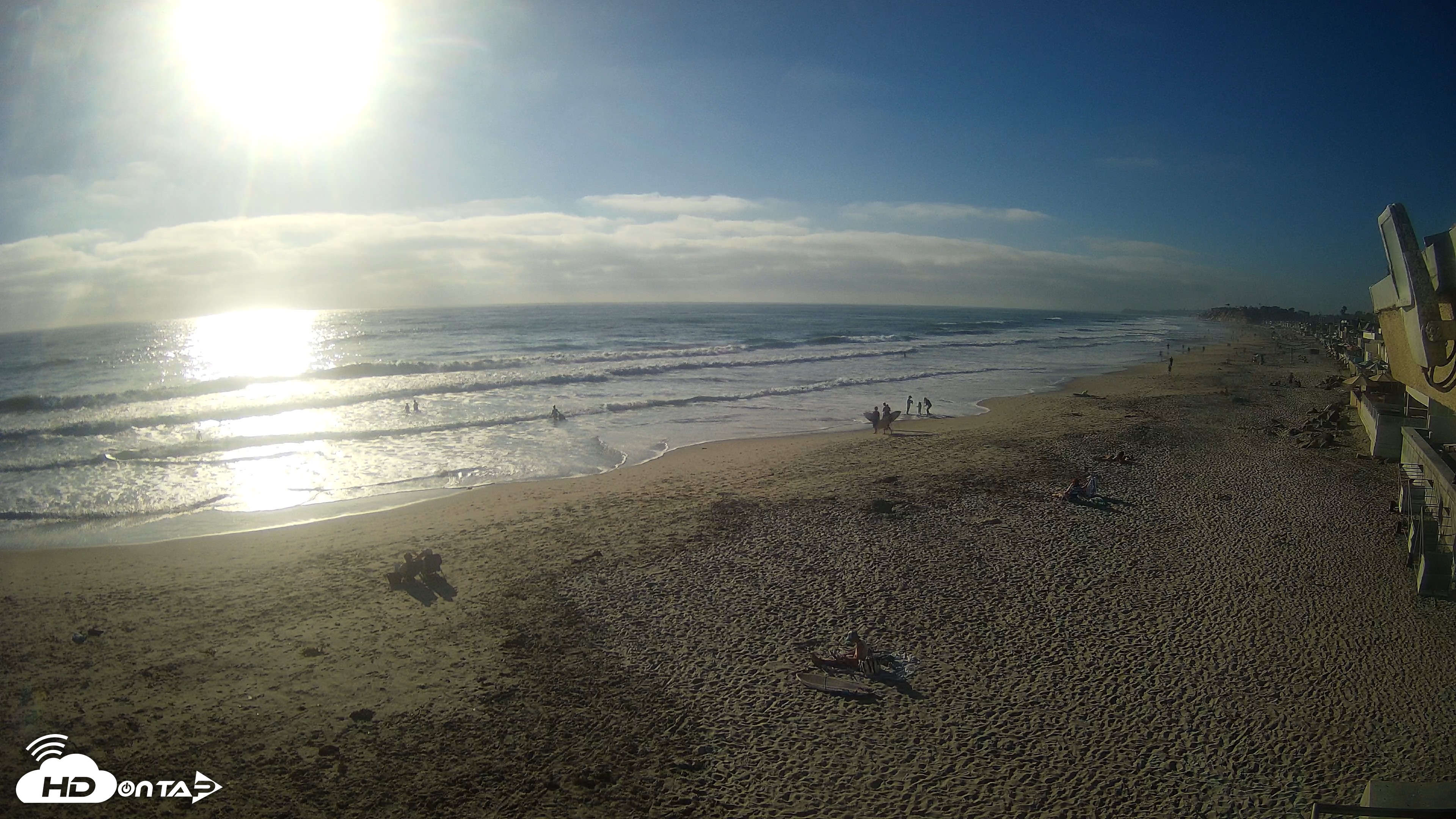 Snapshot of 17th St. Del Mar Beach - 4K NW View Live Cam taken Jul 7, 2026, 6:23pm PDT