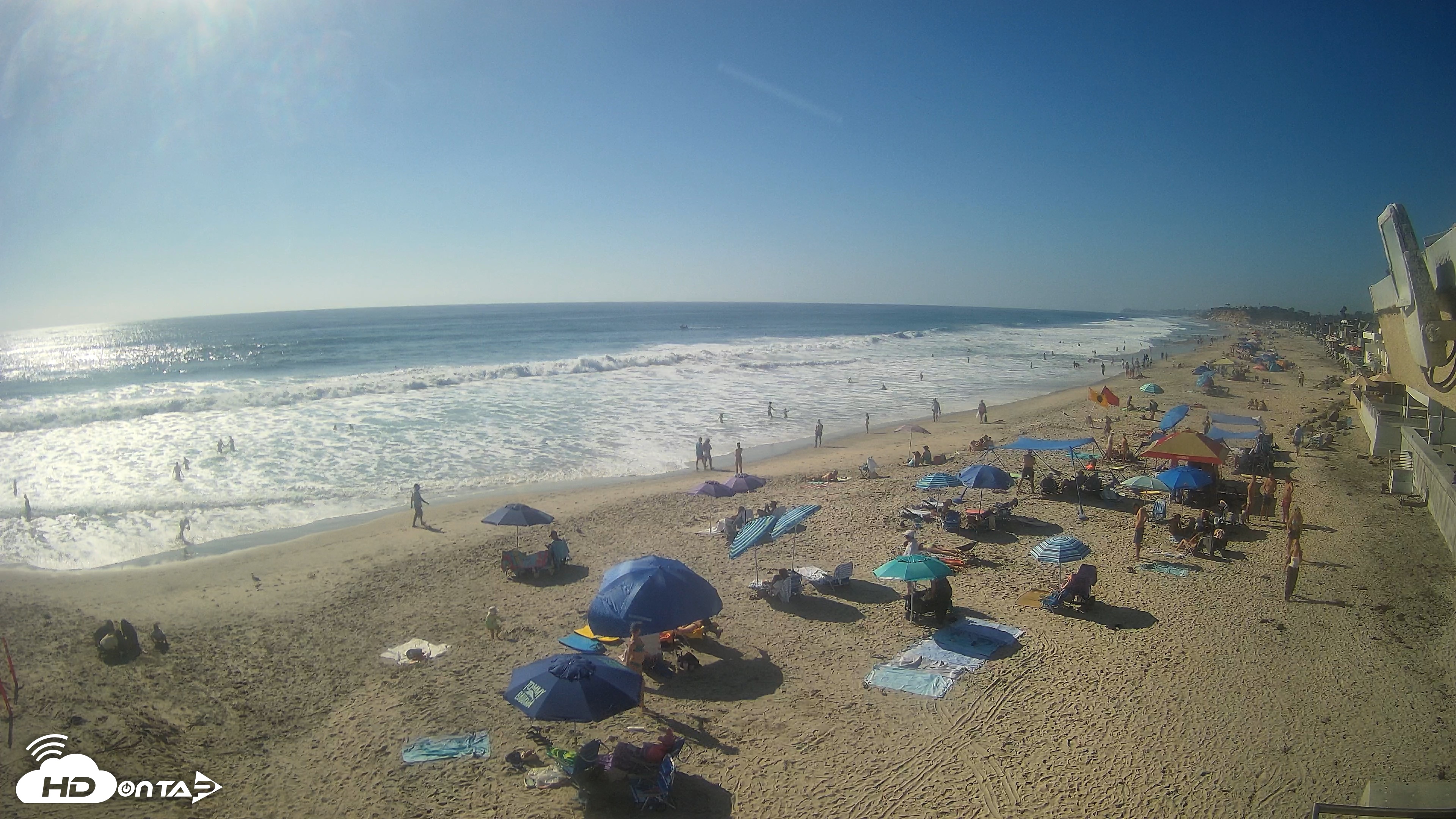 Snapshot of 17th St. Del Mar Beach - 4K NW View Live Cam taken Jul 28, 2026, 4:55pm PDT
