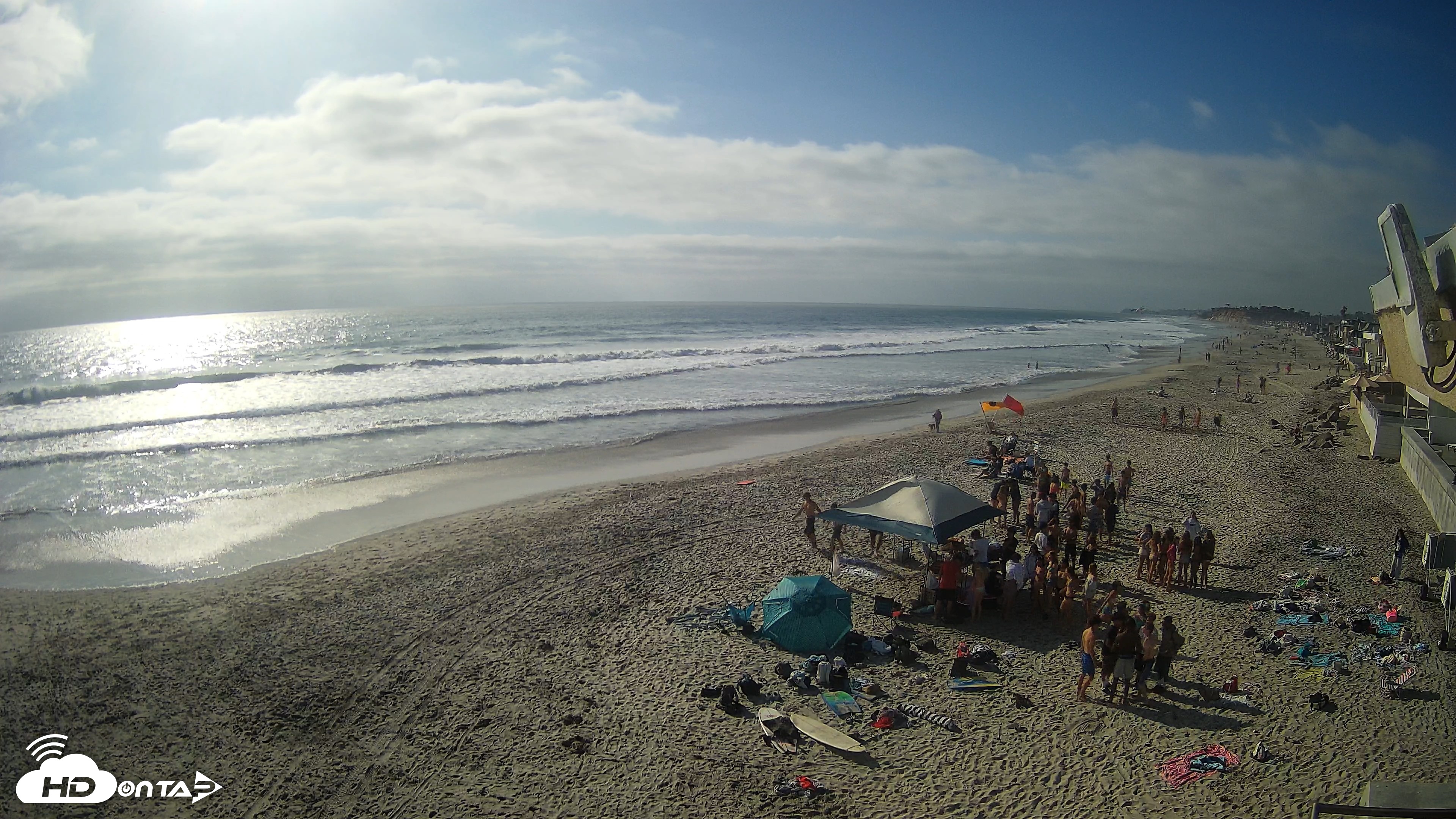 Snapshot of 17th St. Del Mar Beach - 4K NW View Live Cam taken Jun 5, 2026, 5:23pm PDT