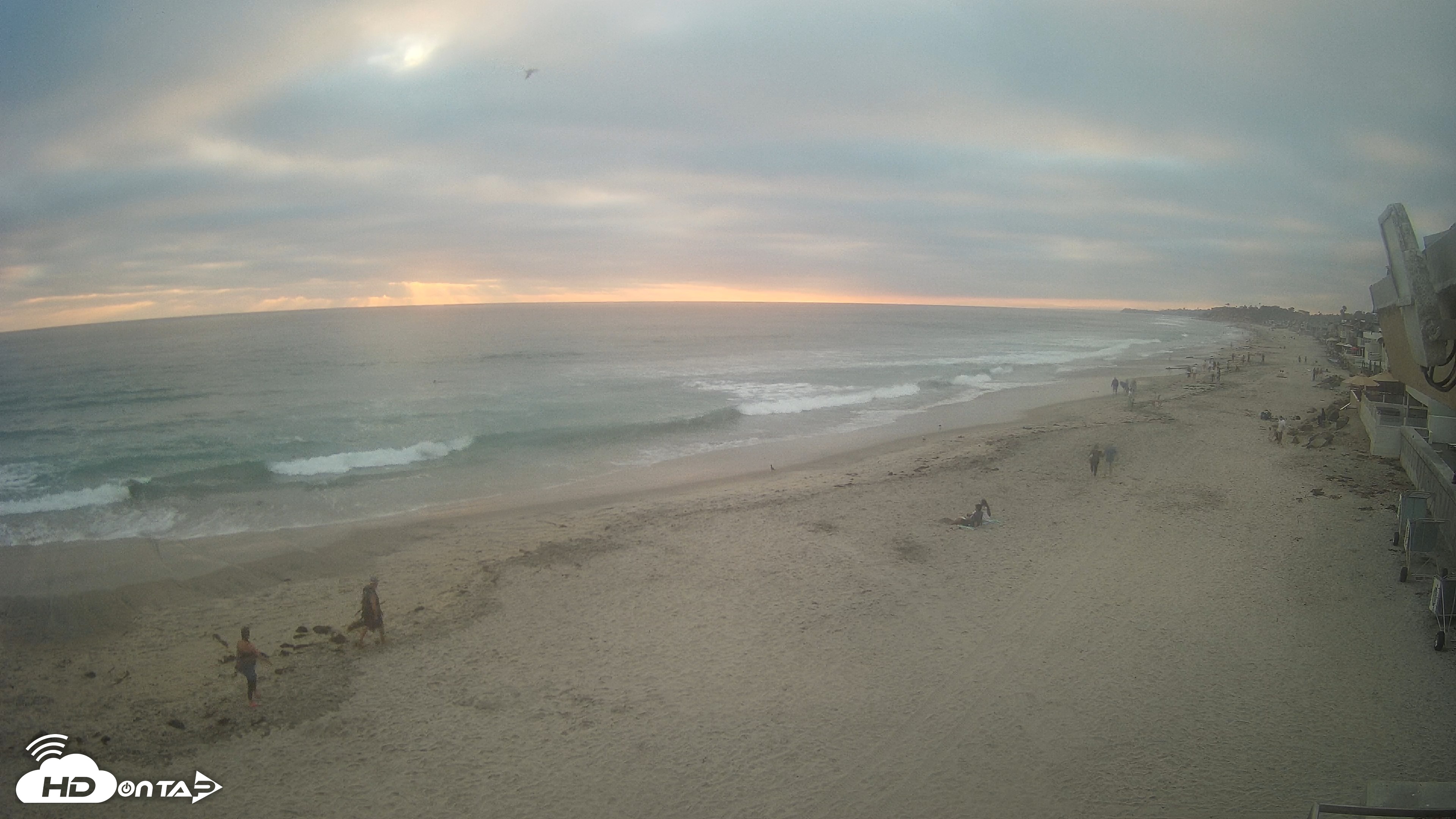 Snapshot of 17th St. Del Mar Beach - 4K NW View Live Cam taken Jun 24, 2026, 7:36pm PDT