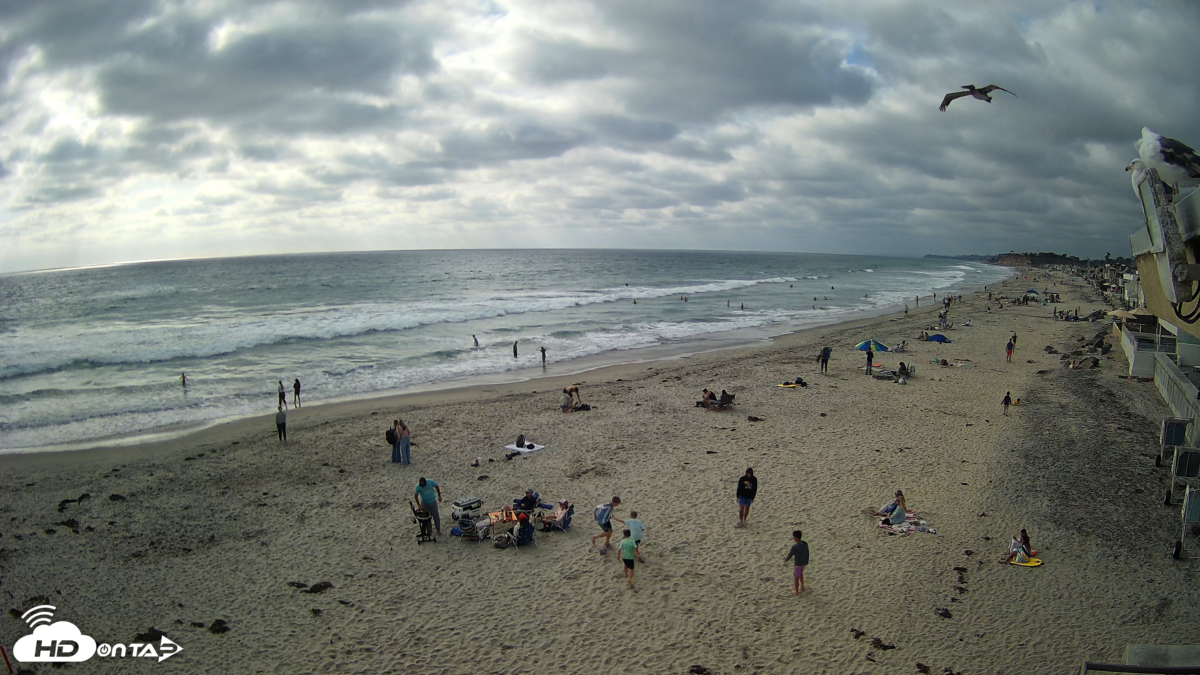 Snapshot of 17th St. Del Mar Beach - 4K NW View Live Cam taken May 23, 2026, 5:29pm PDT