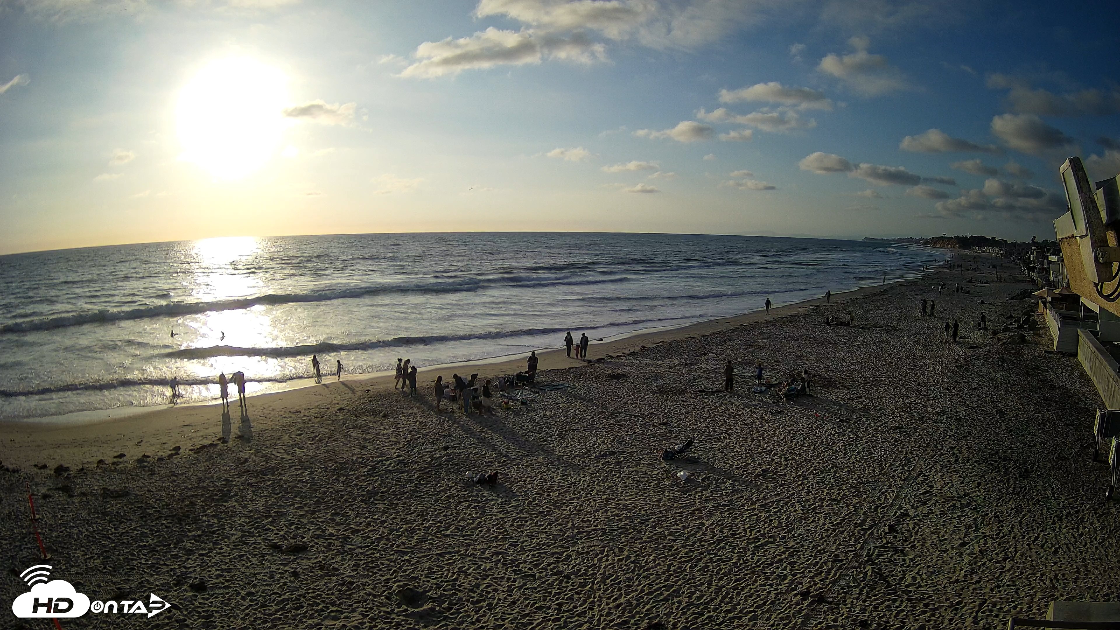Snapshot of 17th St. Del Mar Beach - 4K NW View Live Cam taken May 24, 2026, 6:48pm PDT
