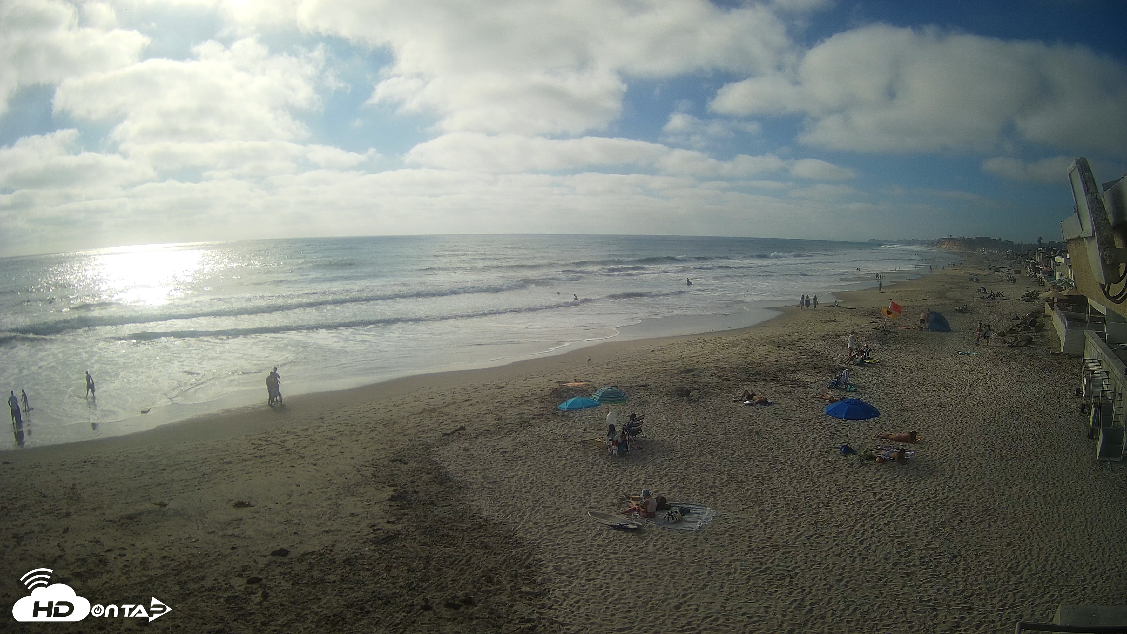 Snapshot of 17th St. Del Mar Beach - 4K NW View Live Cam taken Jul 7, 2026, 5:41pm PDT