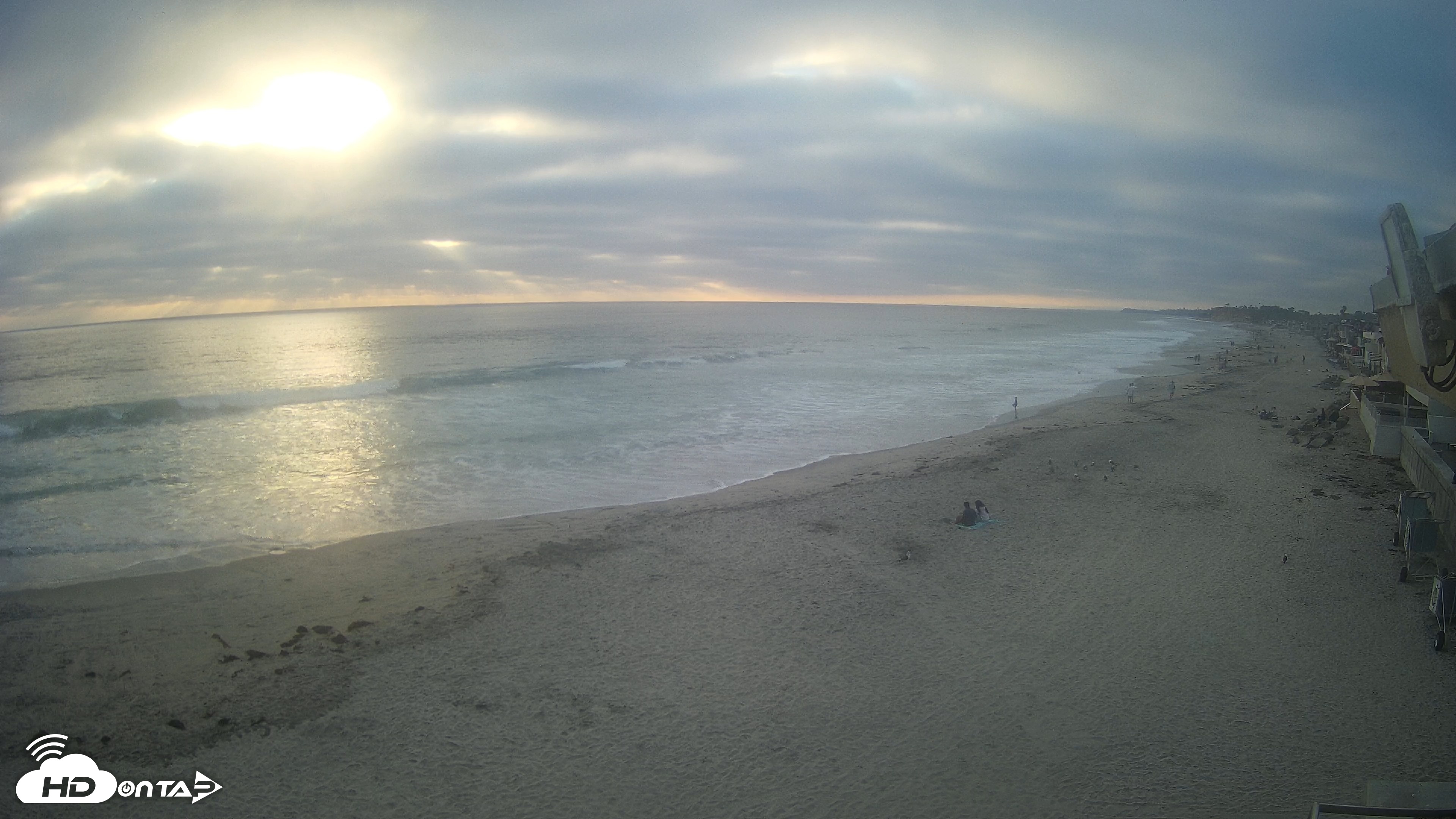 Snapshot of 17th St. Del Mar Beach - 4K NW View Live Cam taken Jun 24, 2026, 7:15pm PDT