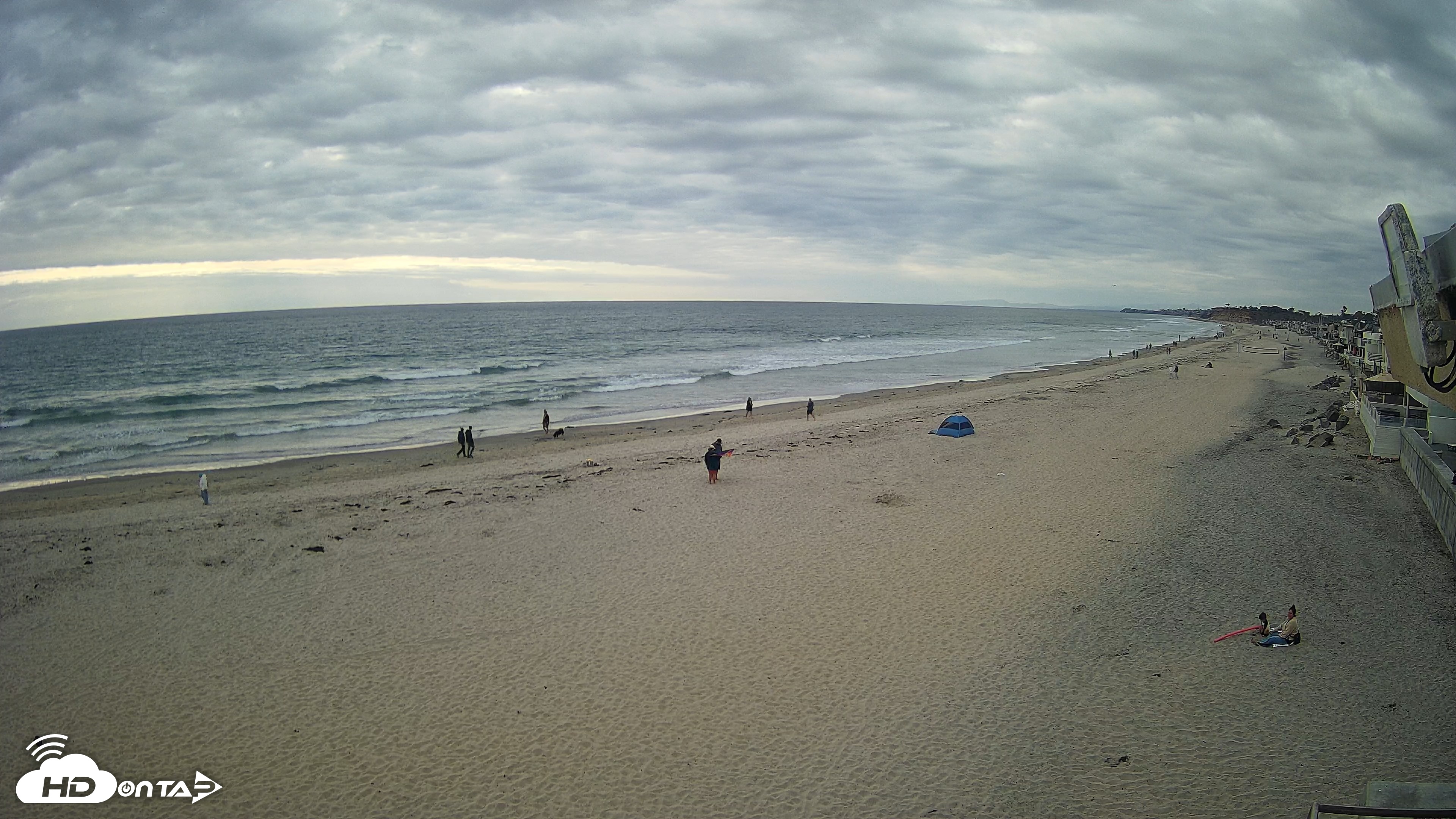 Snapshot of 17th St. Del Mar Beach - 4K NW View Live Cam taken May 3, 2026, 5:55pm PDT