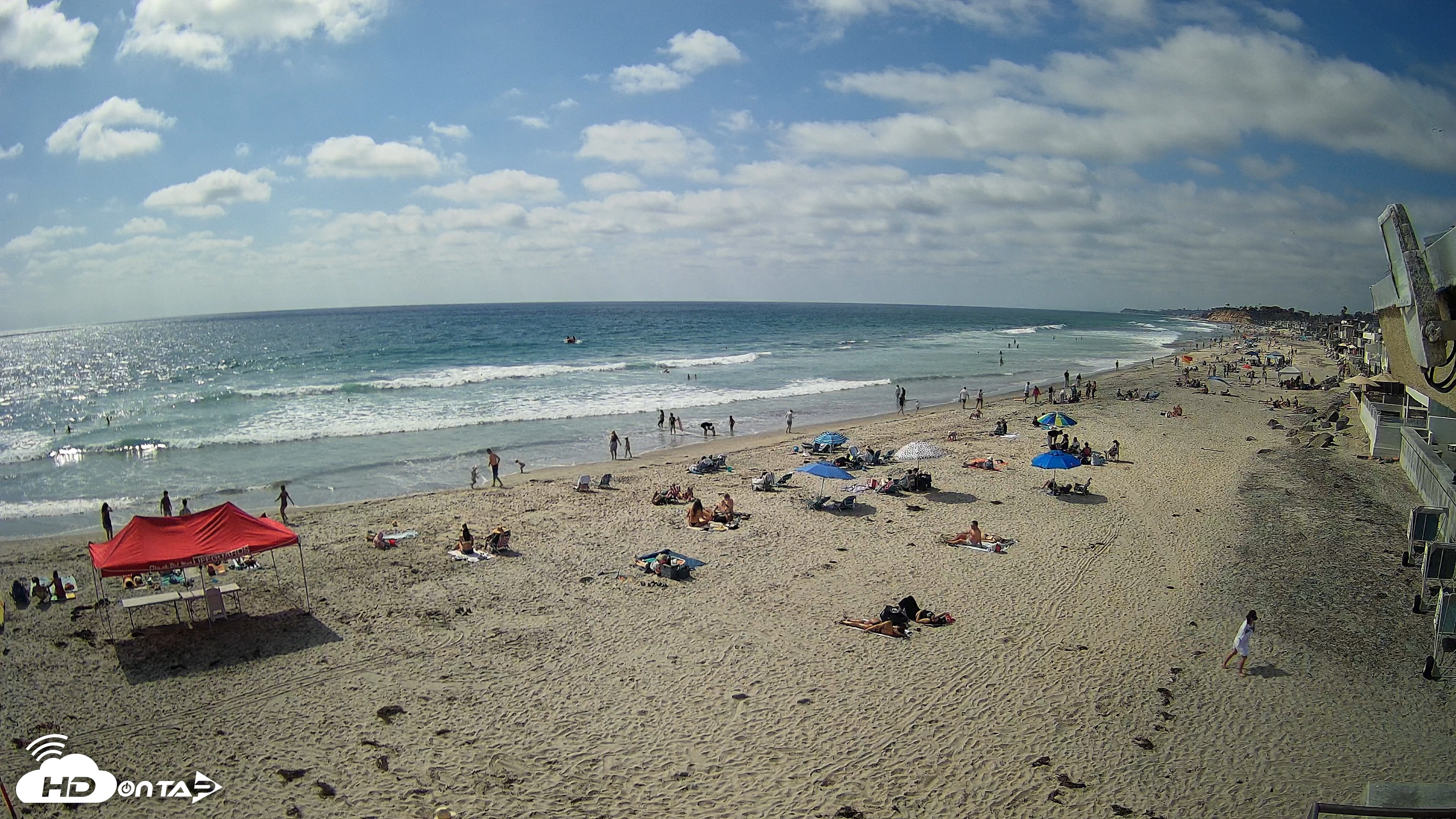 Snapshot of 17th St. Del Mar Beach - 4K NW View Live Cam taken May 23, 2026, 3:56pm PDT