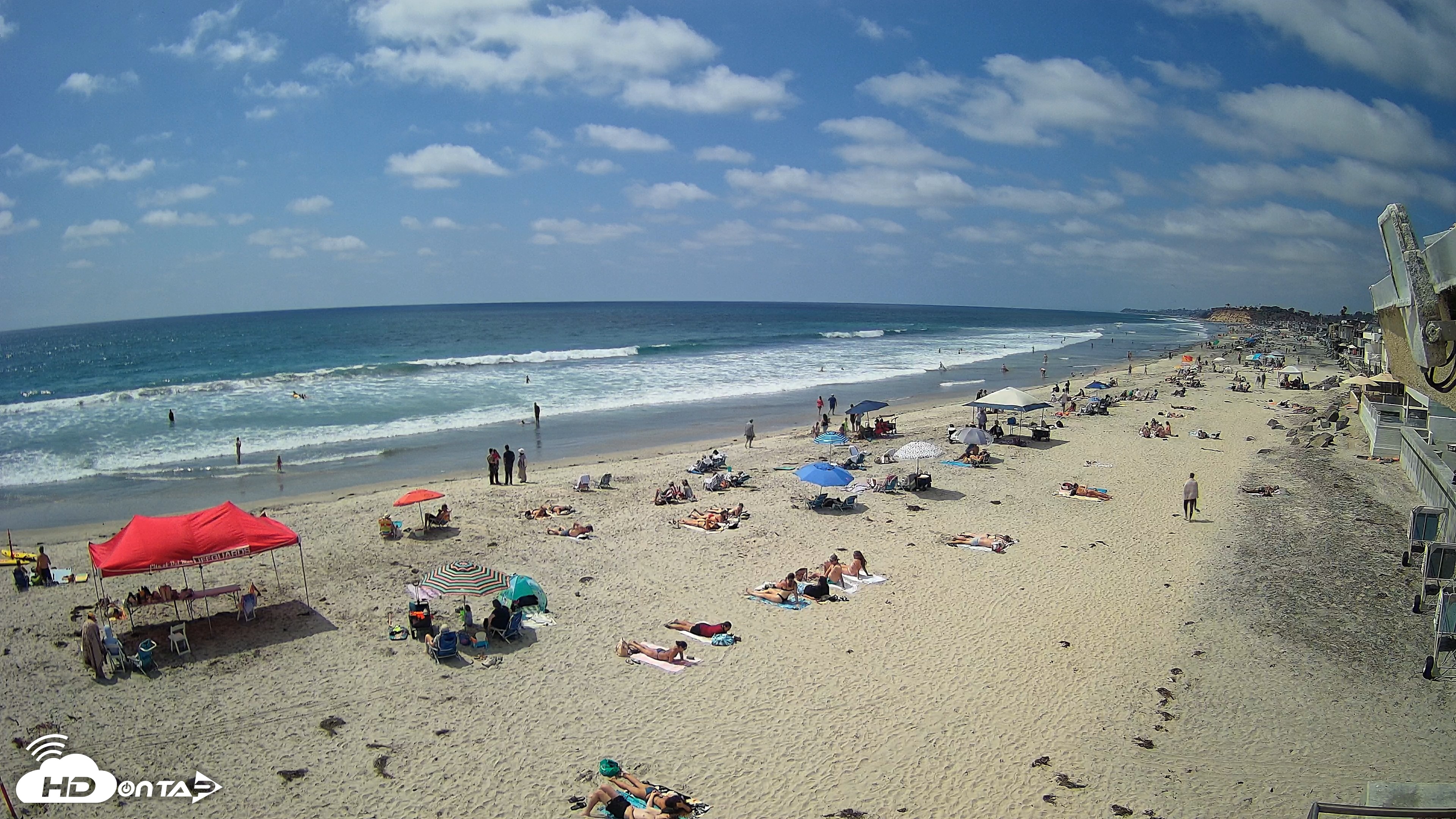 Snapshot of 17th St. Del Mar Beach - 4K NW View Live Cam taken May 23, 2026, 2:53pm PDT