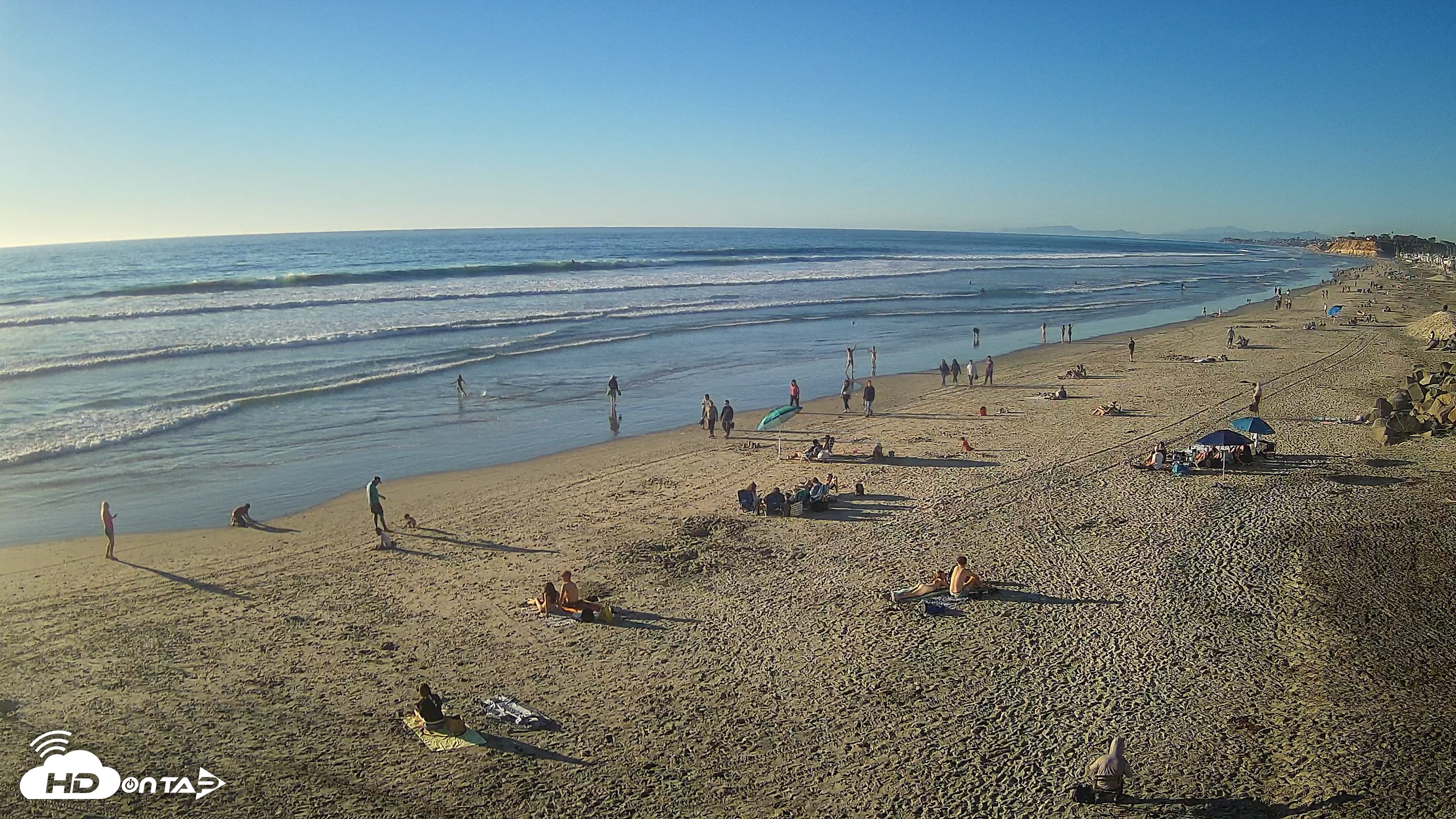 Snapshot of 17th St. Del Mar Beach - 4K NW View Live Cam taken Feb 23, 2025, 4:44pm PST