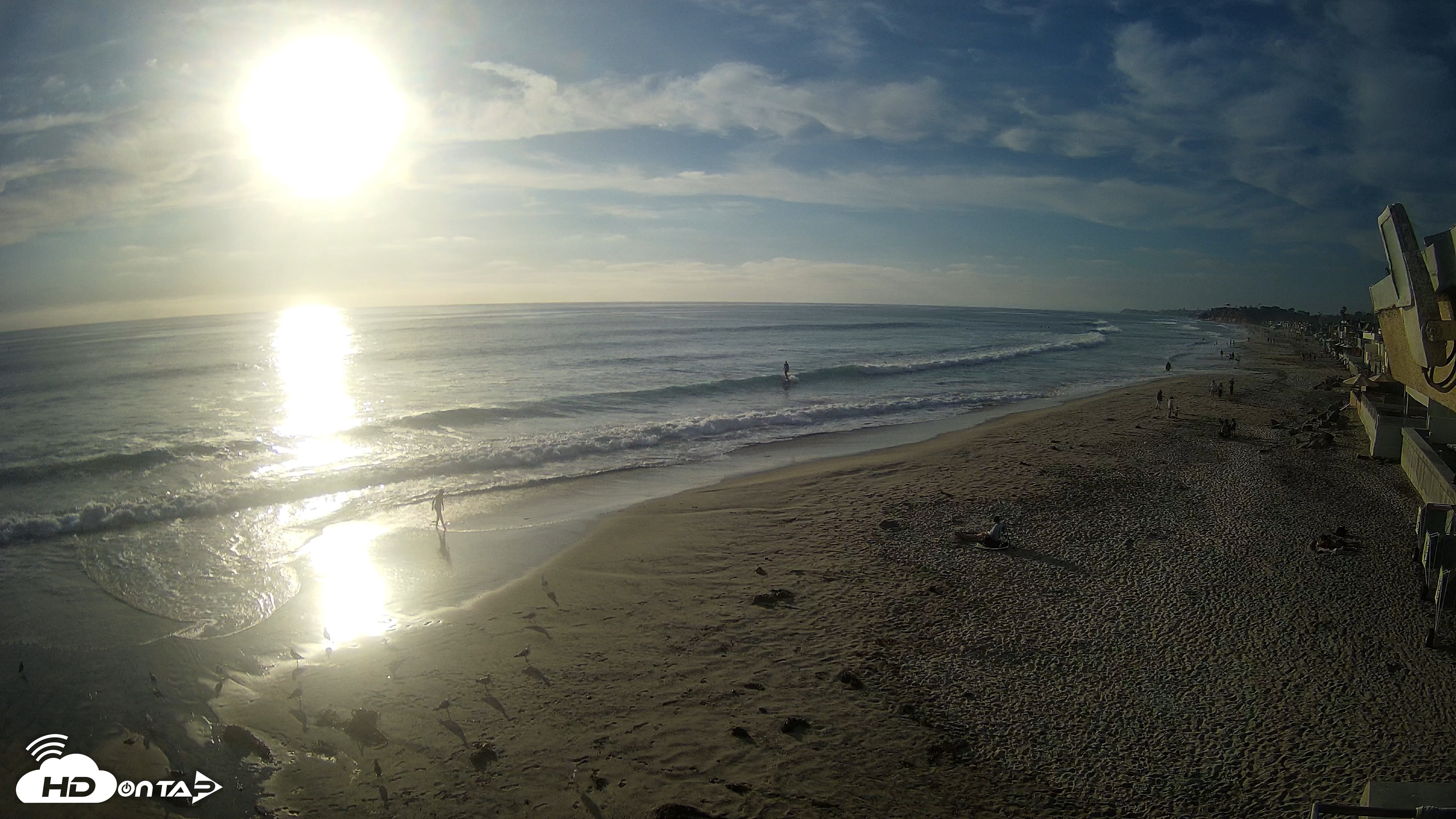 Snapshot of 17th St. Del Mar Beach - 4K NW View Live Cam taken Jun 11, 2026, 6:47pm PDT