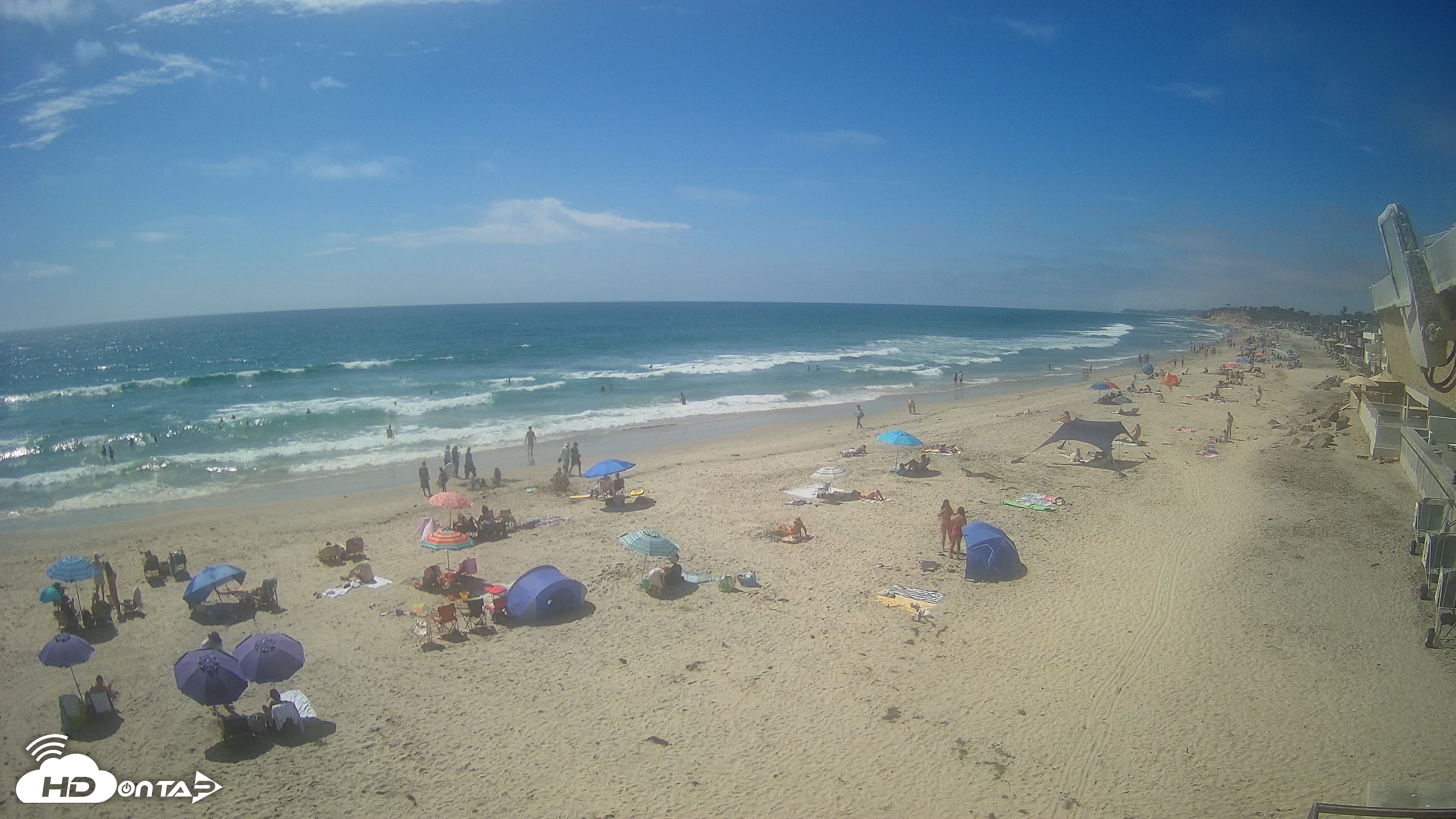 Snapshot of 17th St. Del Mar Beach - 4K NW View Live Cam taken Jun 12, 2026, 3:25pm PDT