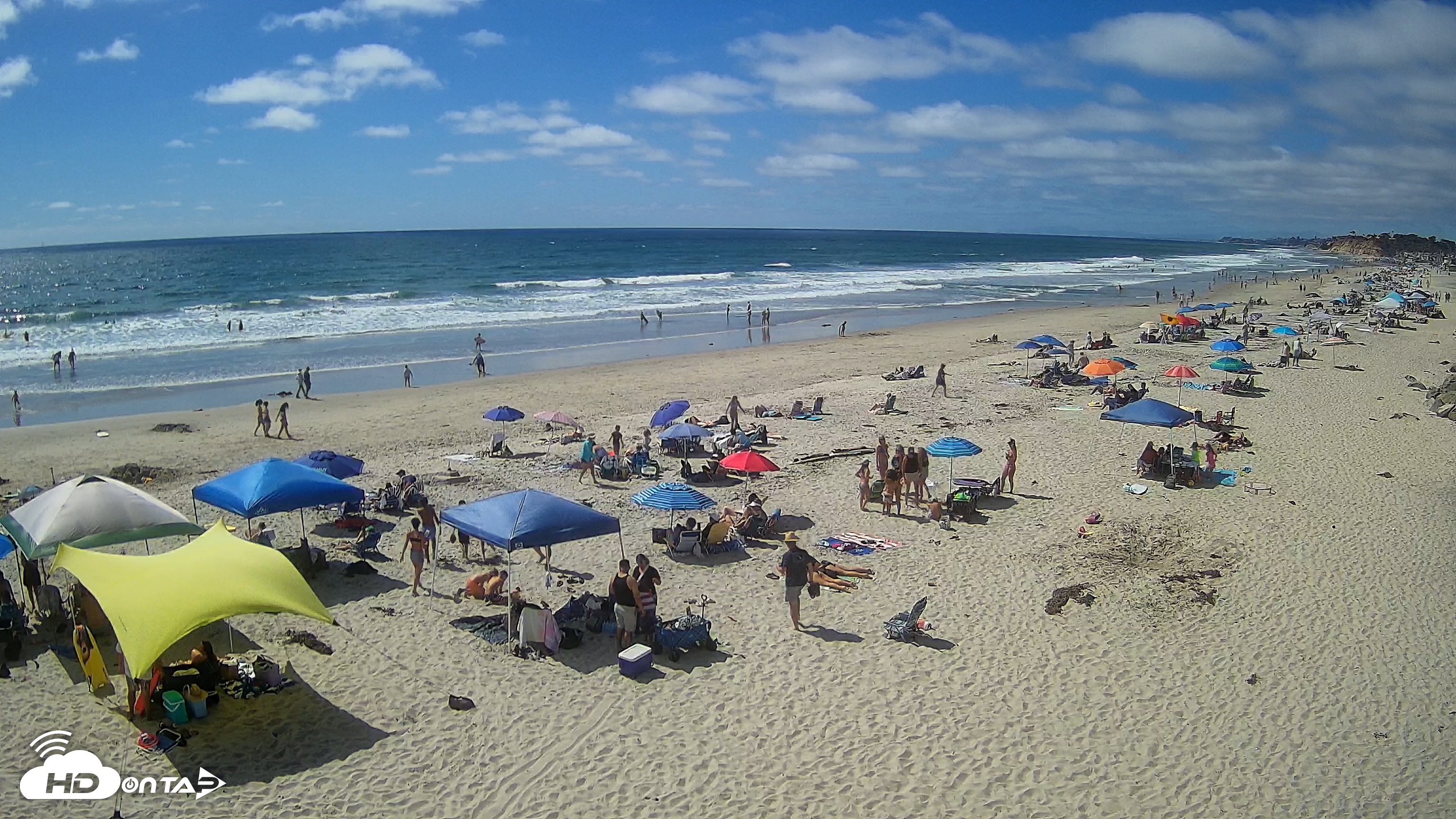 Snapshot of 17th St. Del Mar Beach - 4K NW View Live Cam taken Jul 25, 2025, 3:43pm PDT