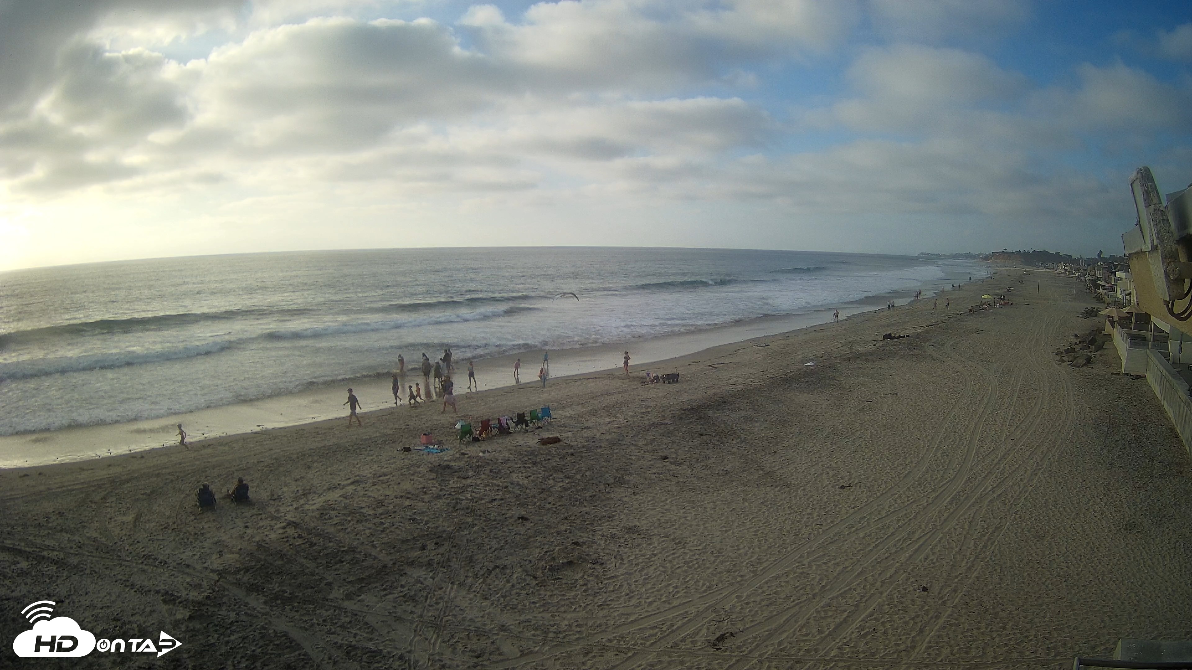 Snapshot of 17th St. Del Mar Beach - 4K NW View Live Cam taken Sep 24, 2026, 5:20pm PDT